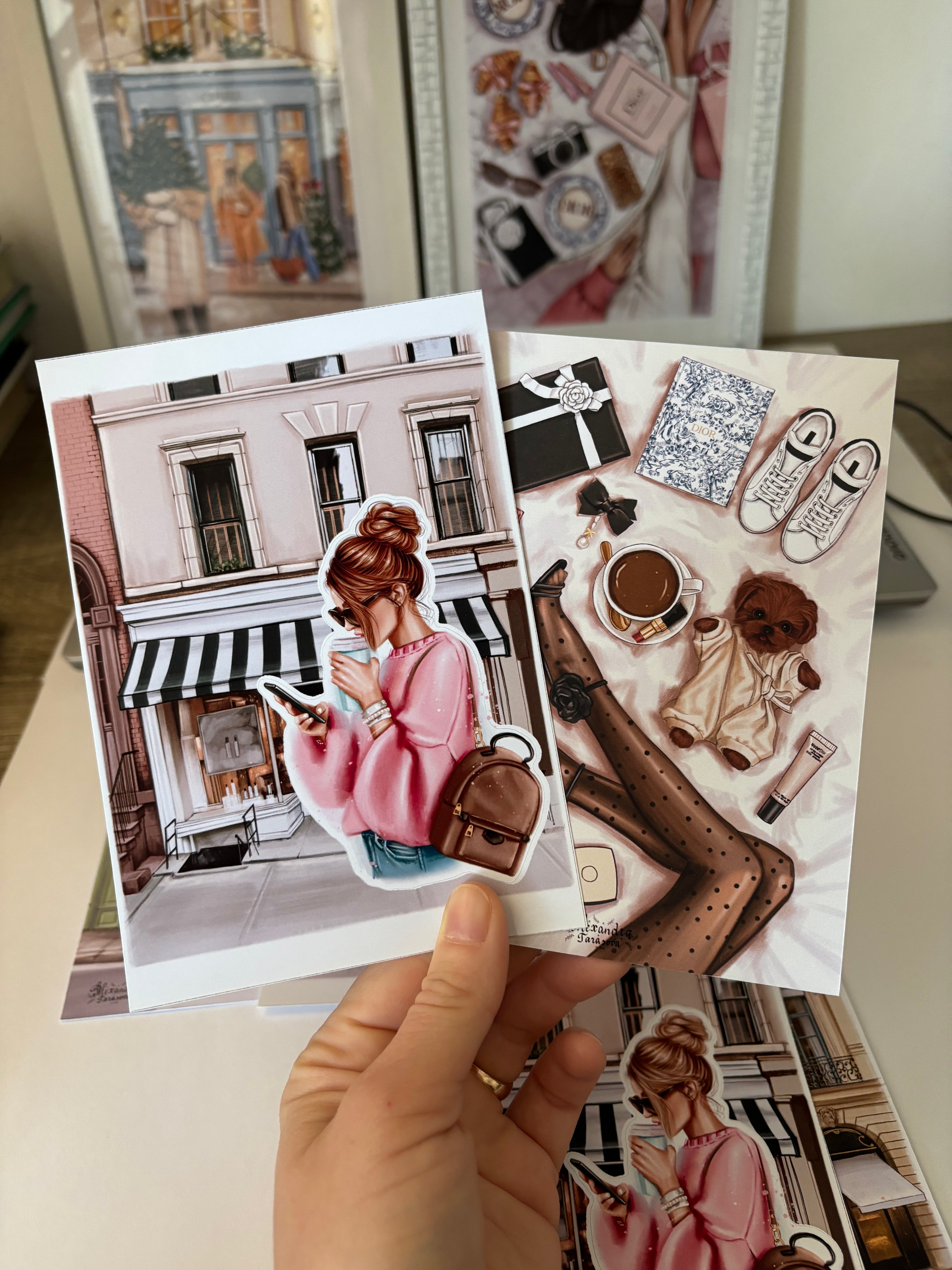 Sticker Sheet - Girl with Coffee | stickers for your planner