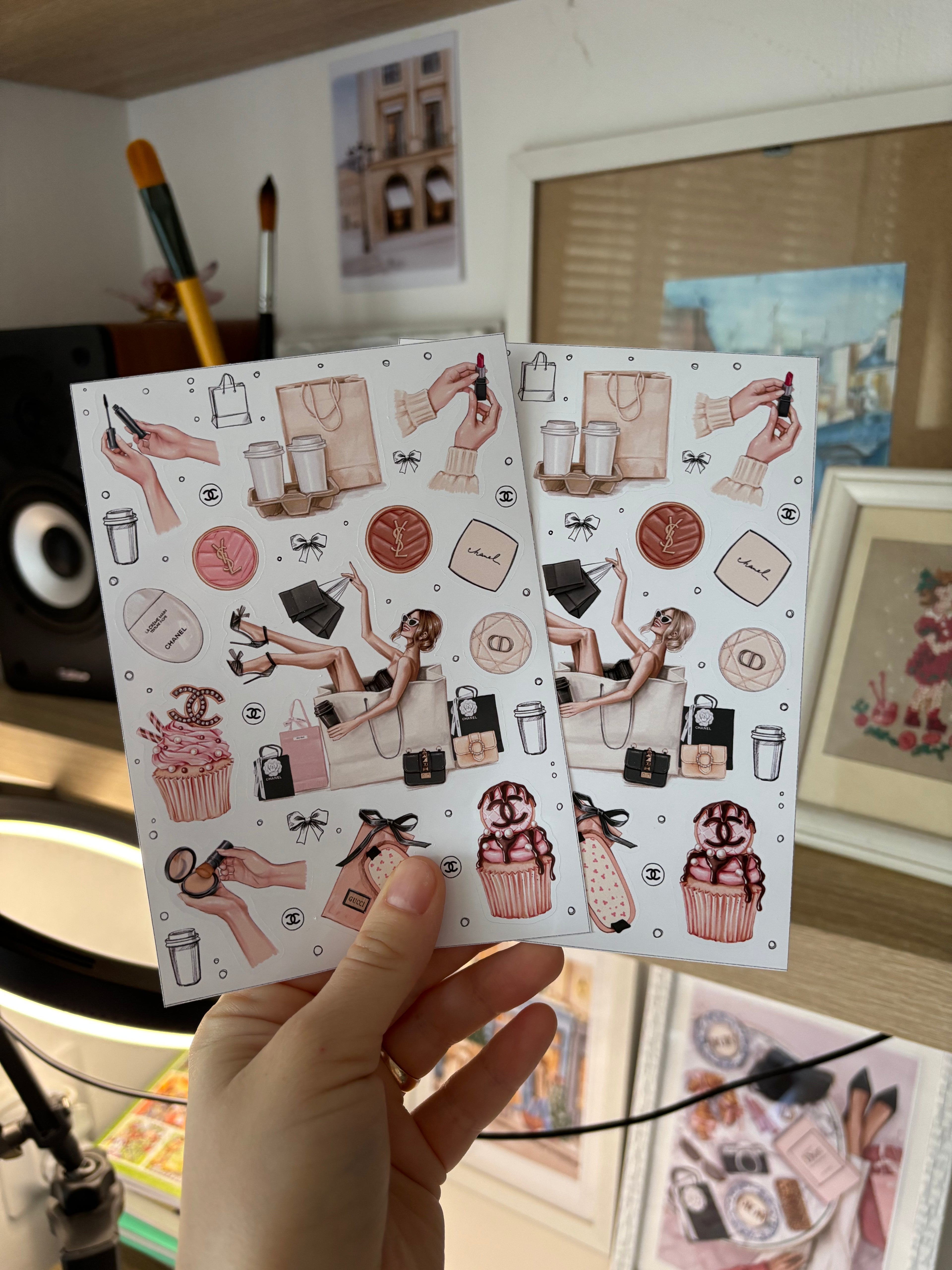 Sticker Sheet - Makeup Accessories | stickers for your planner