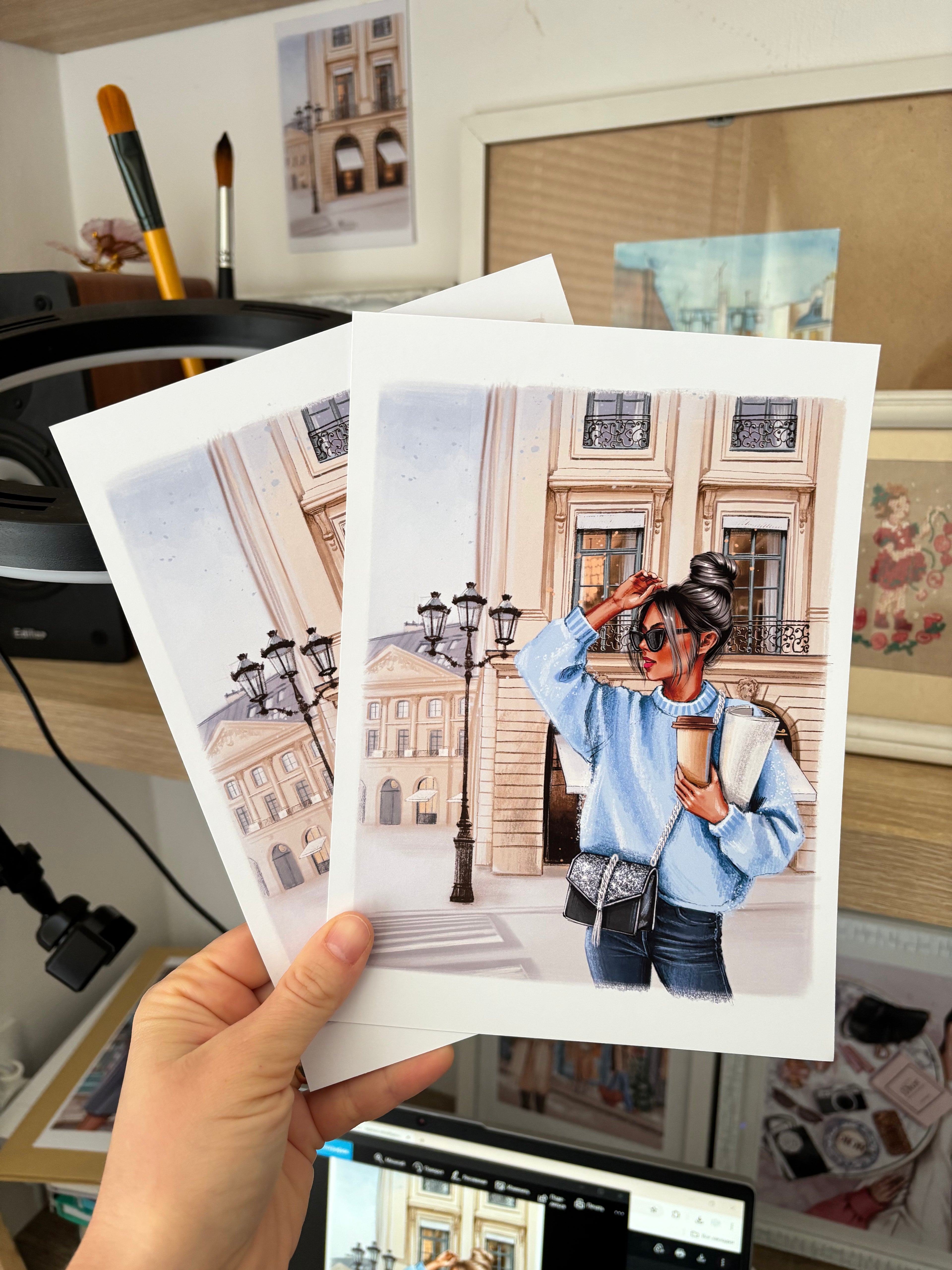 Paris Shopping A5 Print