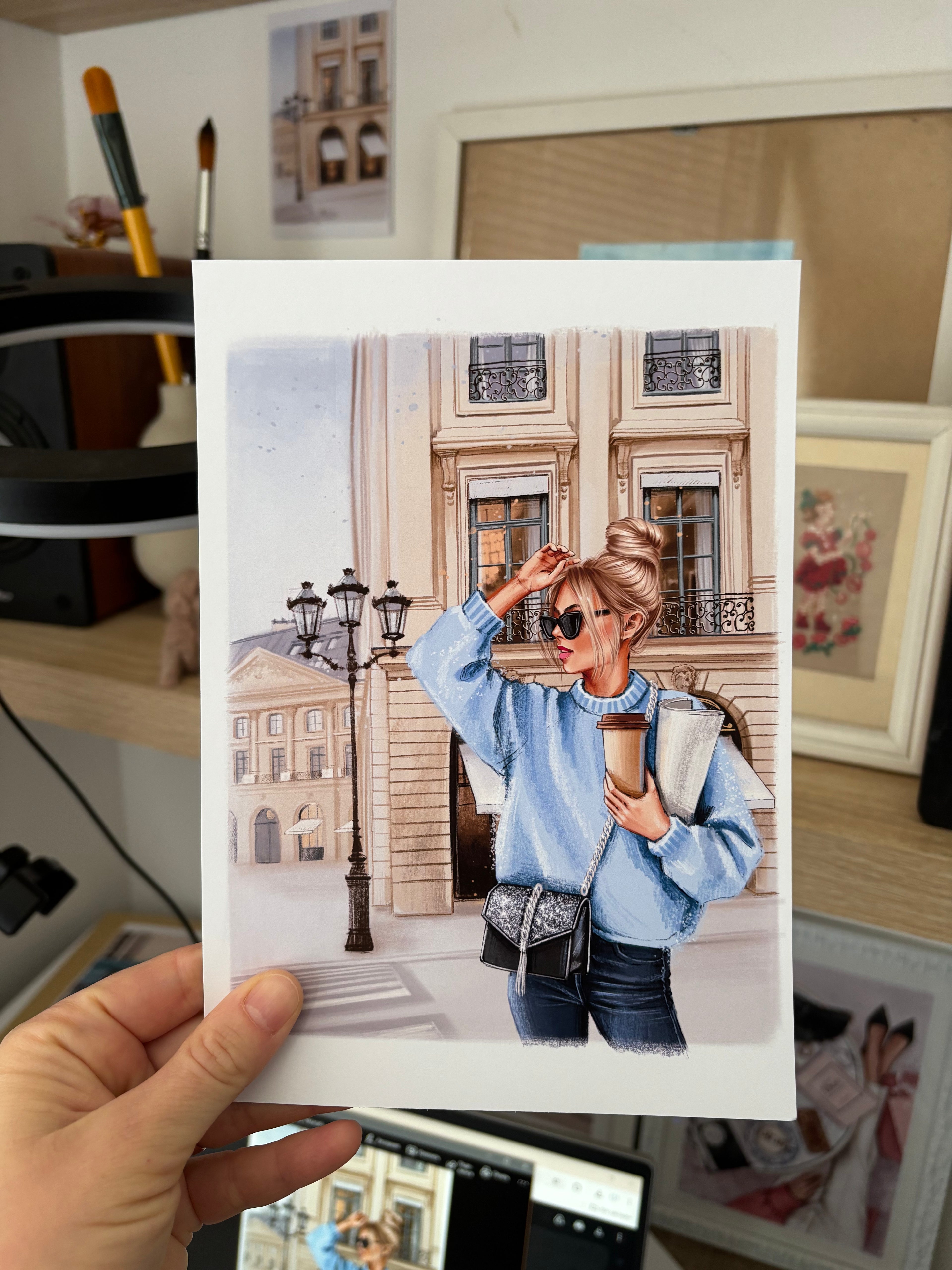 Paris Shopping A5 Print