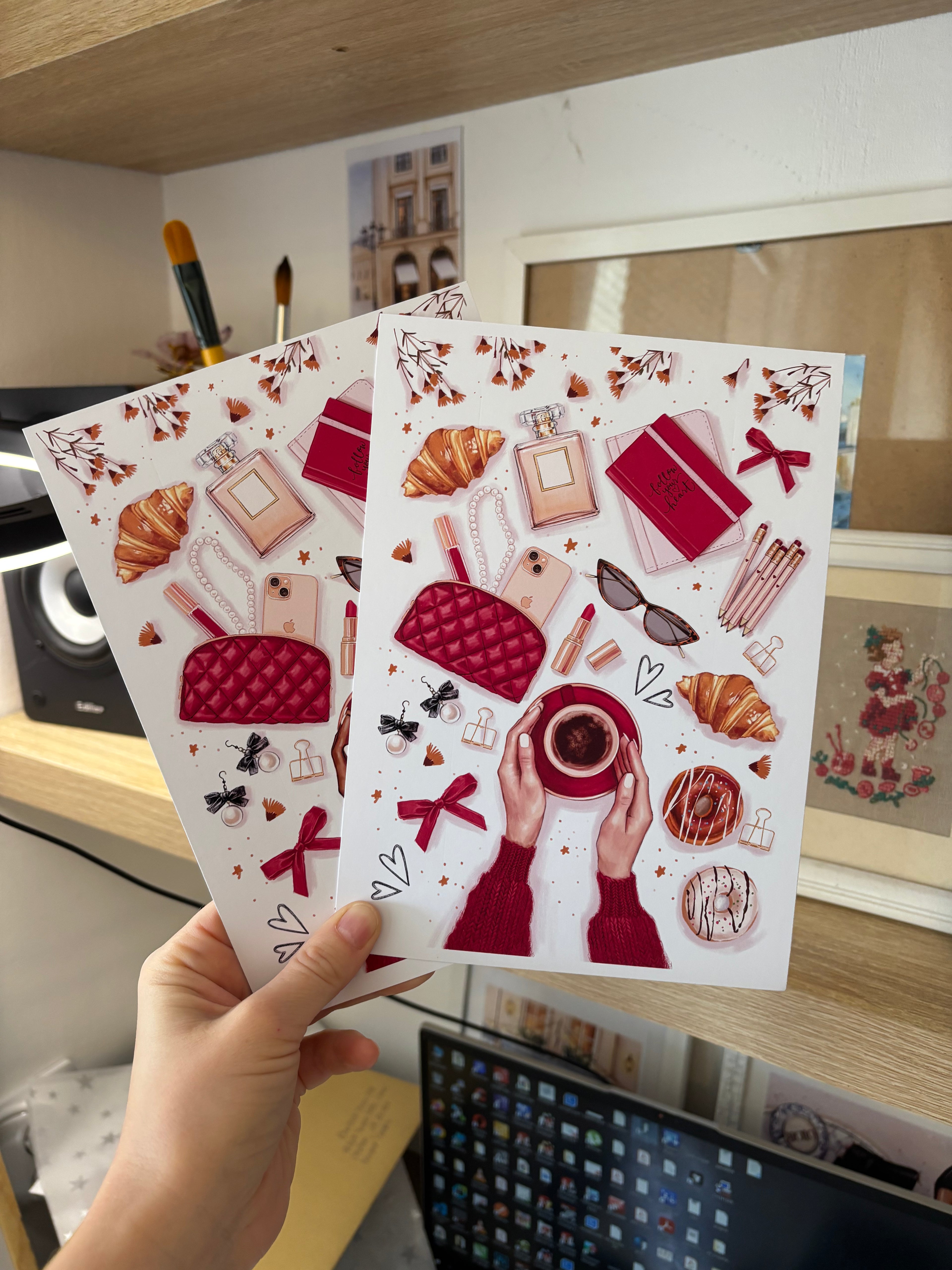 Autumn Accessories Print A5