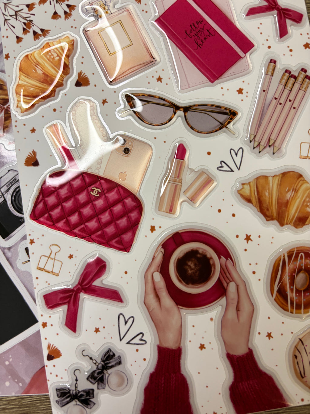 3D Stickers, 3D Stickers for Phone, iPad, MacBook, Stylish 3D Sticker Pack, 3D Stickers Set, Red Accessories