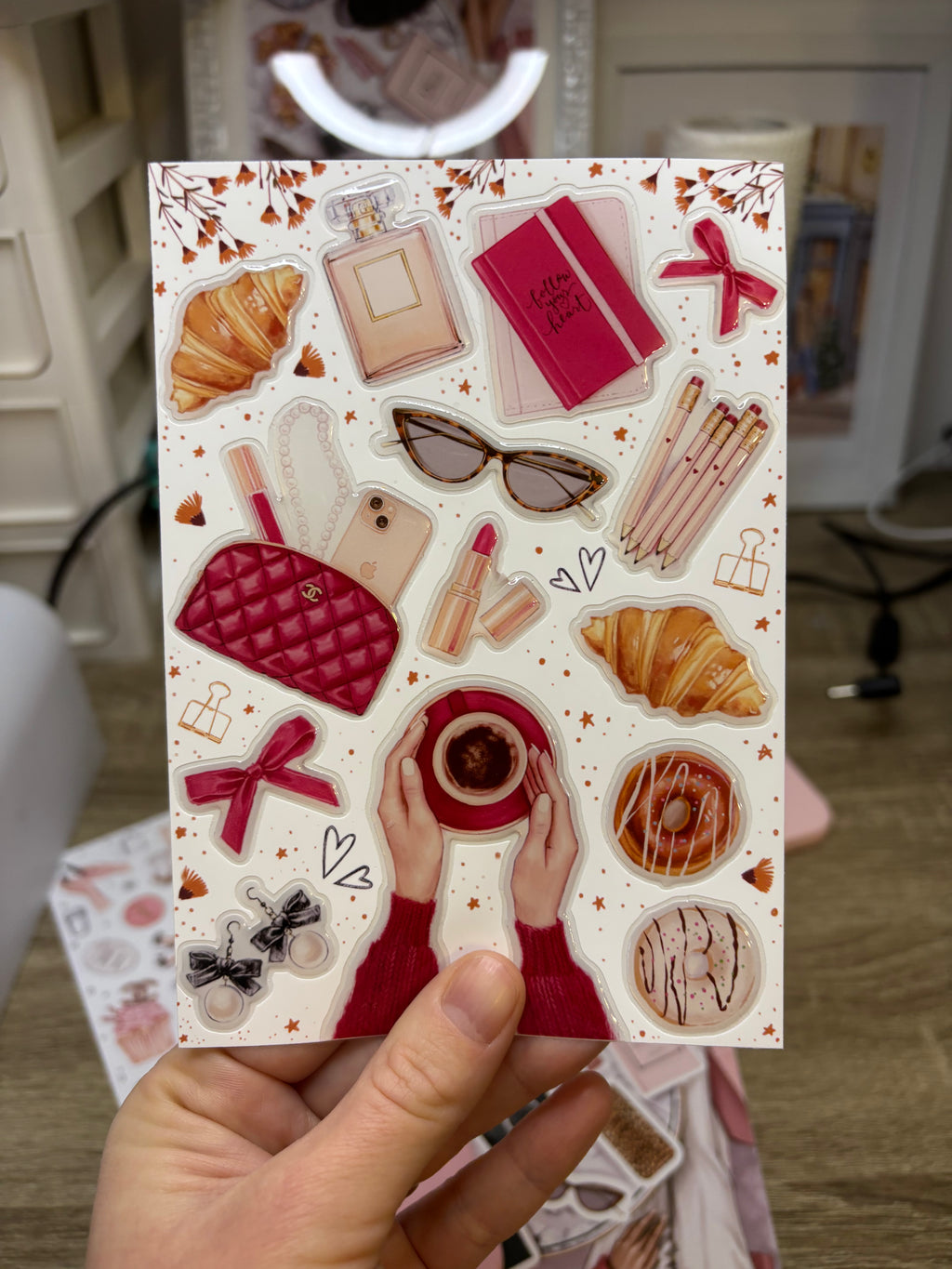 3D Stickers, 3D Stickers for Phone, iPad, MacBook, Stylish 3D Sticker Pack, 3D Stickers Set, Red Accessories