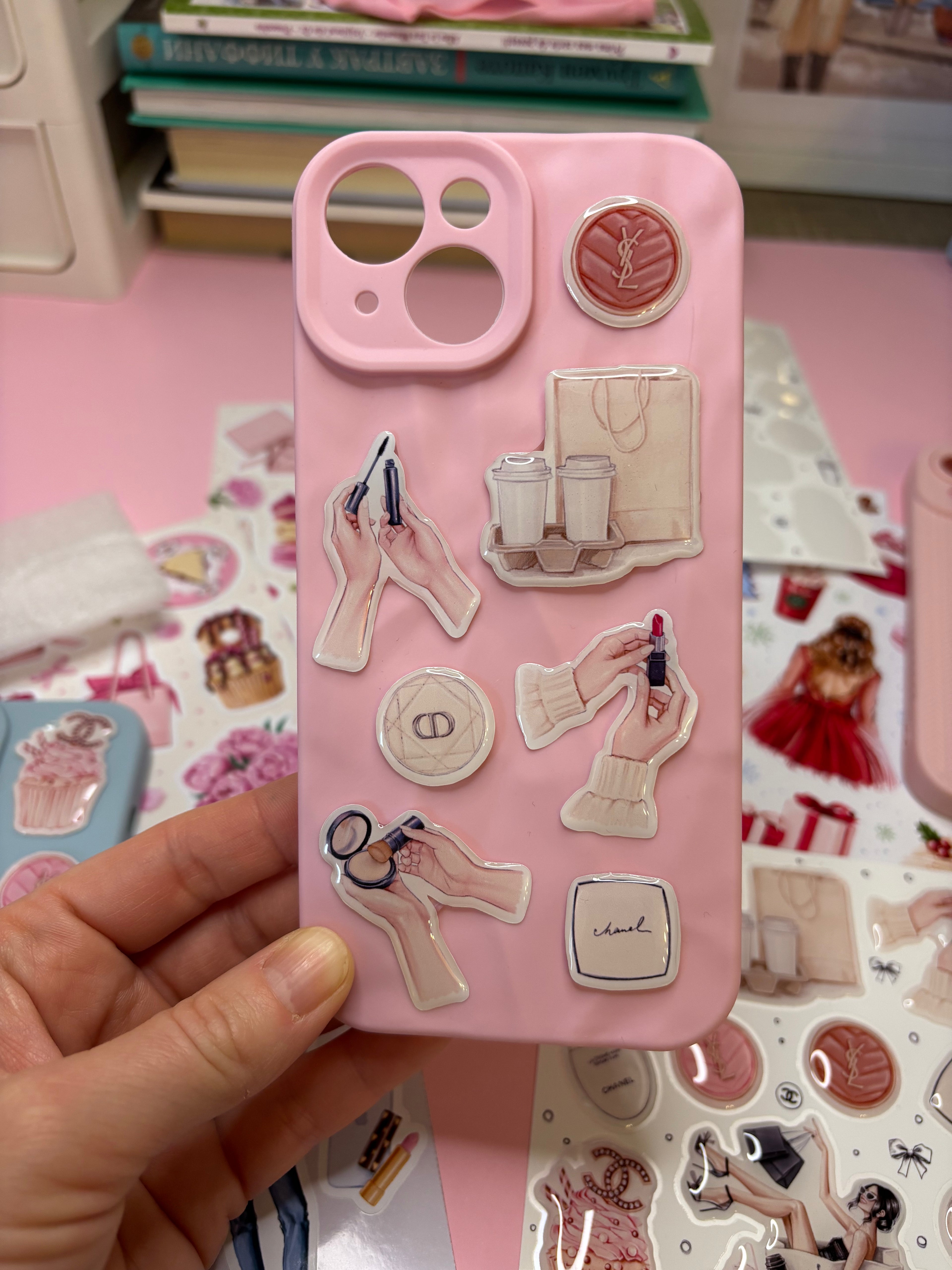 3D Stickers, 3D Stickers for Phone, iPad, MacBook, Stylish 3D Sticker Pack, 3D Stickers Set, Chanel Cupcakes, Make Up Accessories