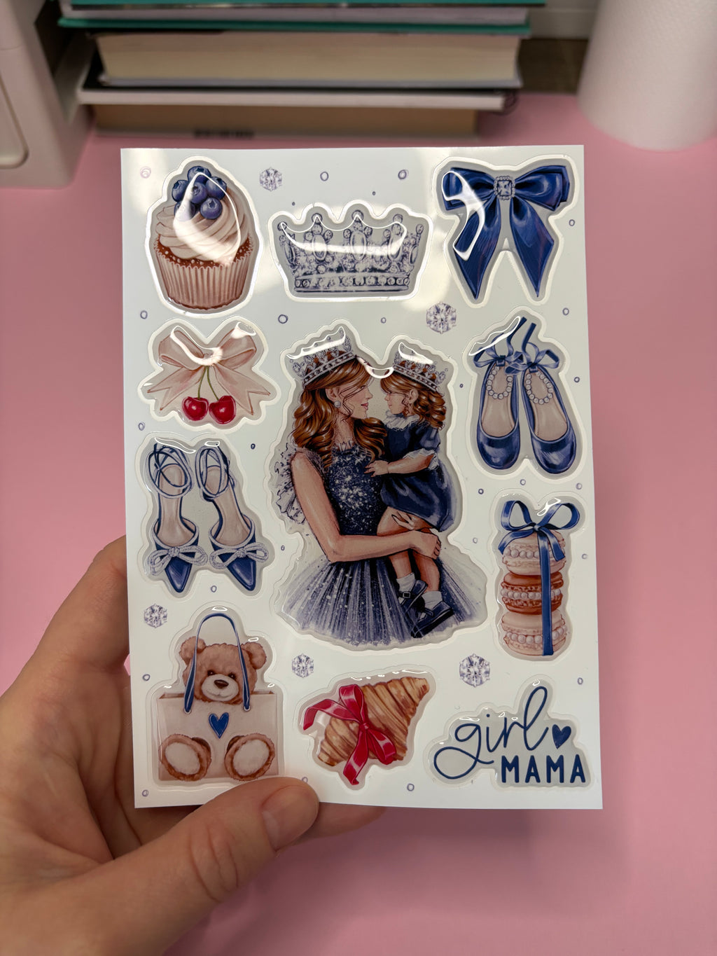 3D Stickers, 3D Stickers for Phone, iPad, MacBook, Stylish 3D Sticker Pack, 3D Stickers Set, Mother and Daughter, Fashion Accessories