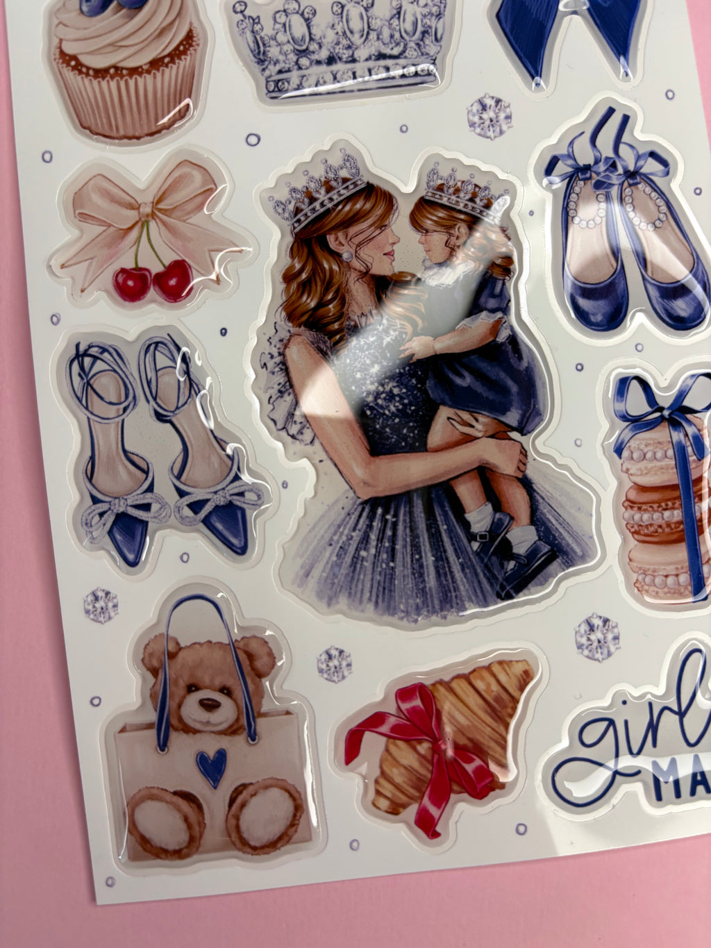 3D Stickers, 3D Stickers for Phone, iPad, MacBook, Stylish 3D Sticker Pack, 3D Stickers Set, Mother and Daughter, Fashion Accessories