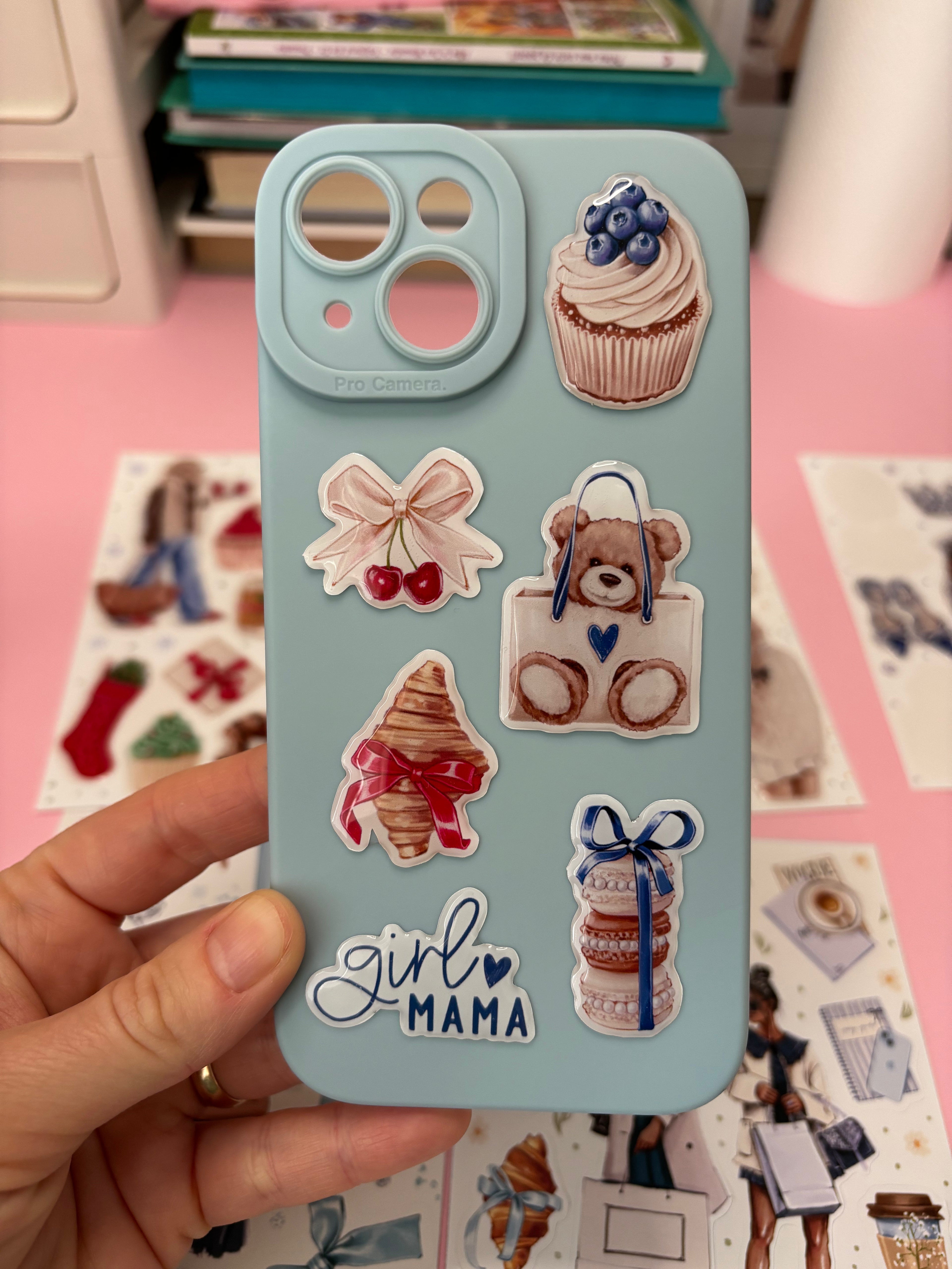 3D Stickers, 3D Stickers for Phone, iPad, MacBook, Stylish 3D Sticker Pack, 3D Stickers Set, Mother and Daughter, Fashion Accessories