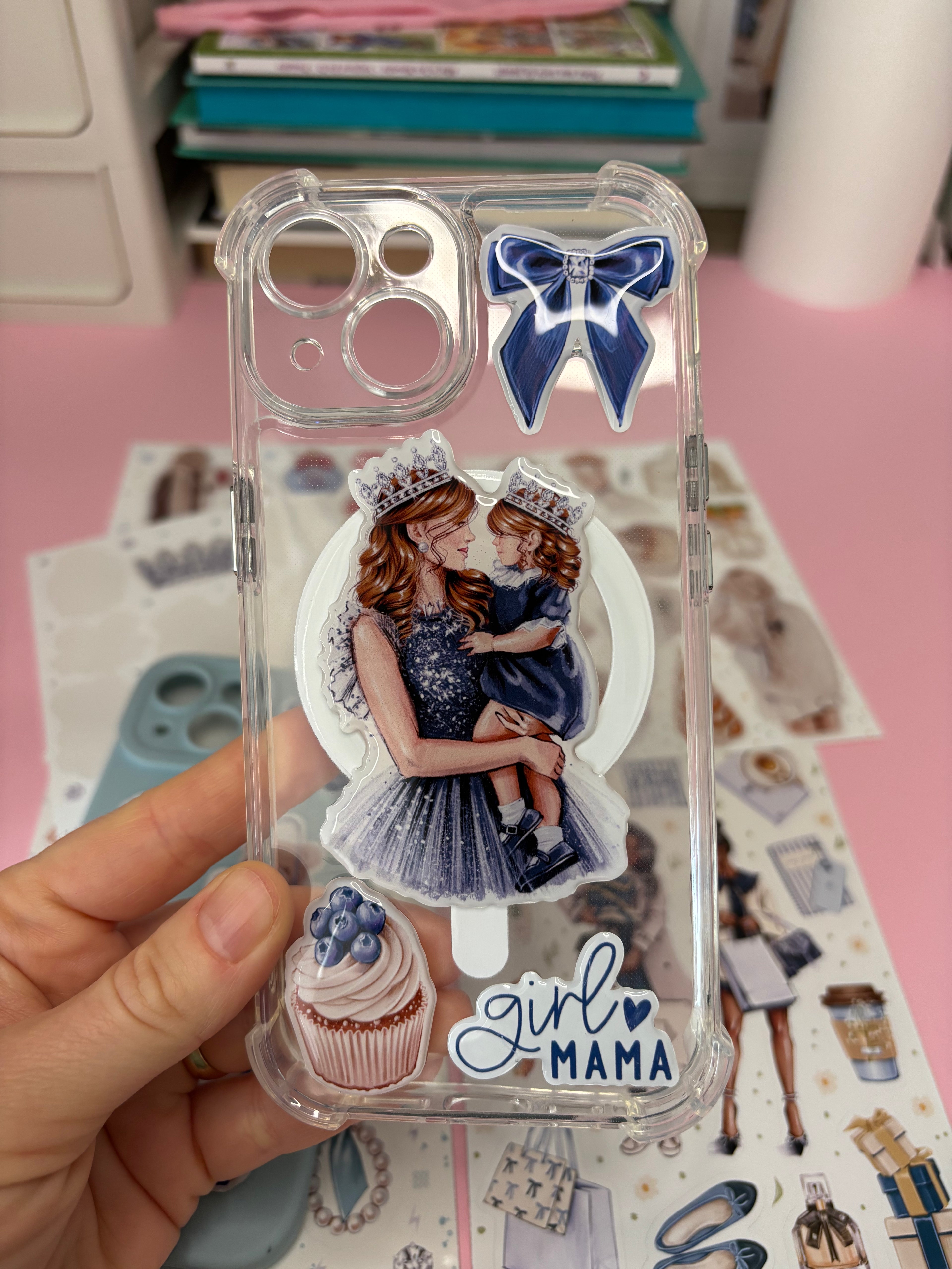 3D Stickers, 3D Stickers for Phone, iPad, MacBook, Stylish 3D Sticker Pack, 3D Stickers Set, Mother and Daughter, Fashion Accessories