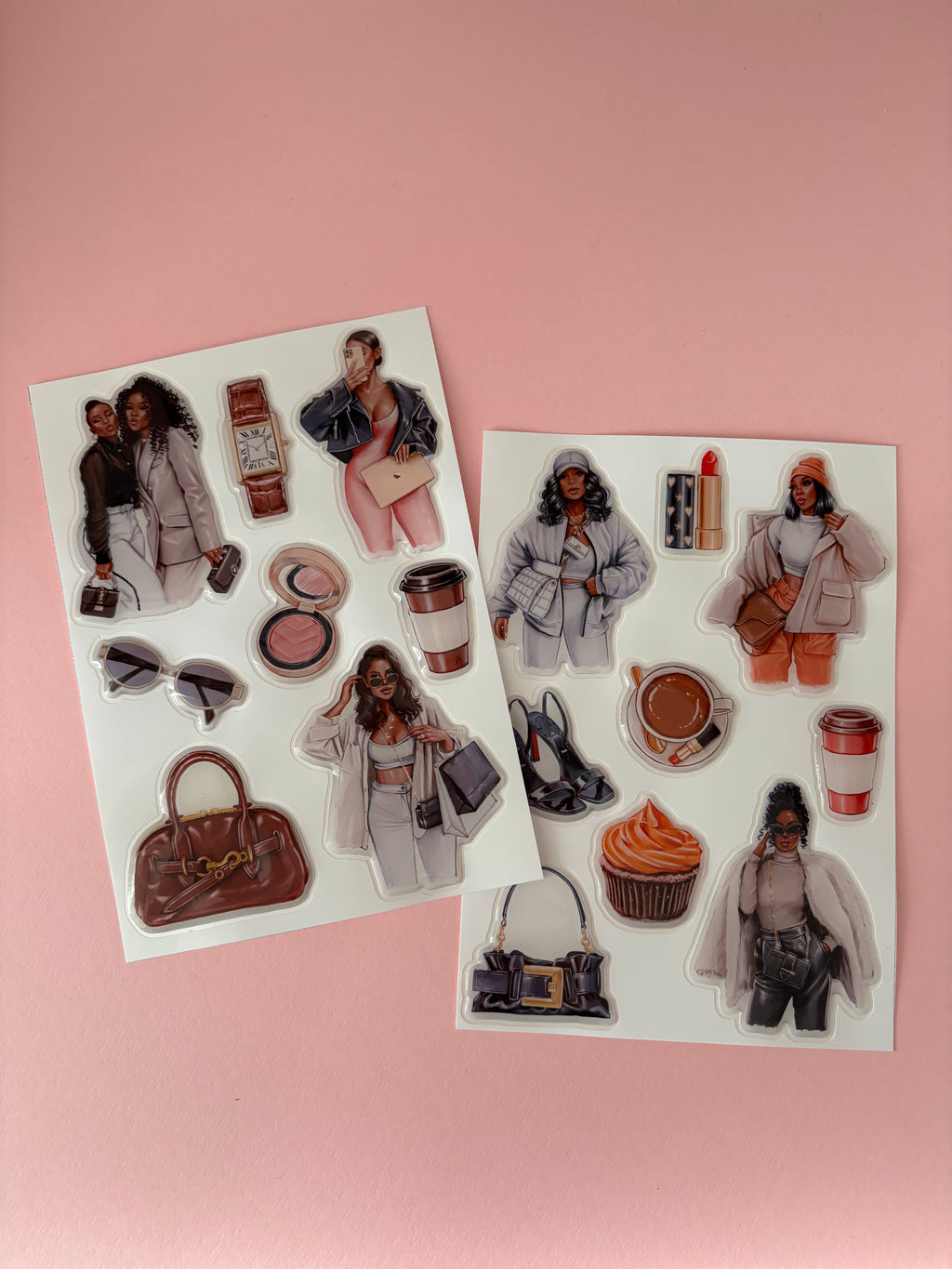 3D Stickers, 3D Stickers for Phone, iPad, MacBook, Stylish 3D Sticker Pack, 3D Stickers Set, Best Friend, African American Girl, Black Boss Girl