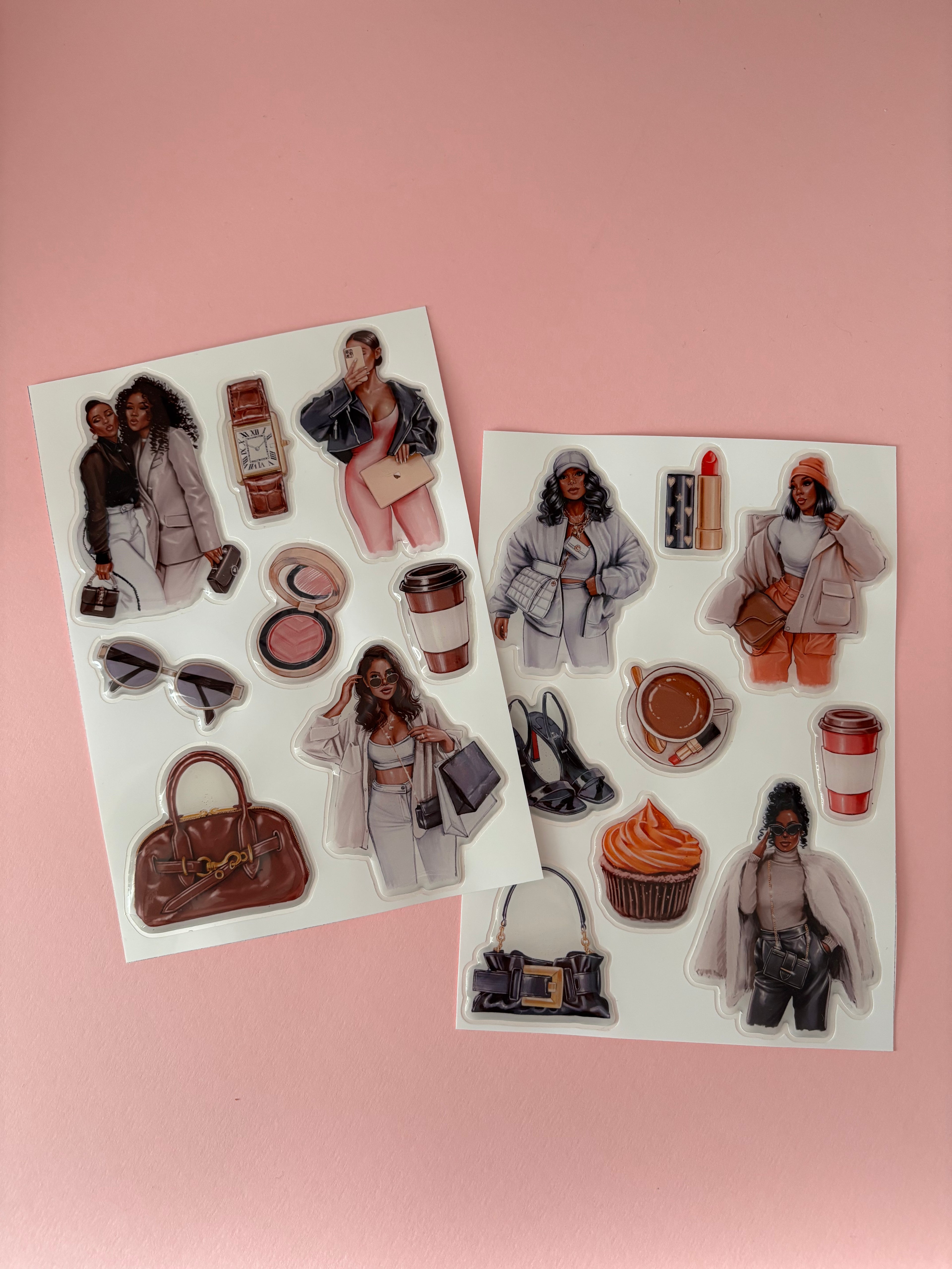 3D Stickers, 3D Stickers for Phone, iPad, MacBook, Stylish 3D Sticker Pack, 3D Stickers Set, Best Friend, African American Girl, Black Boss Girl