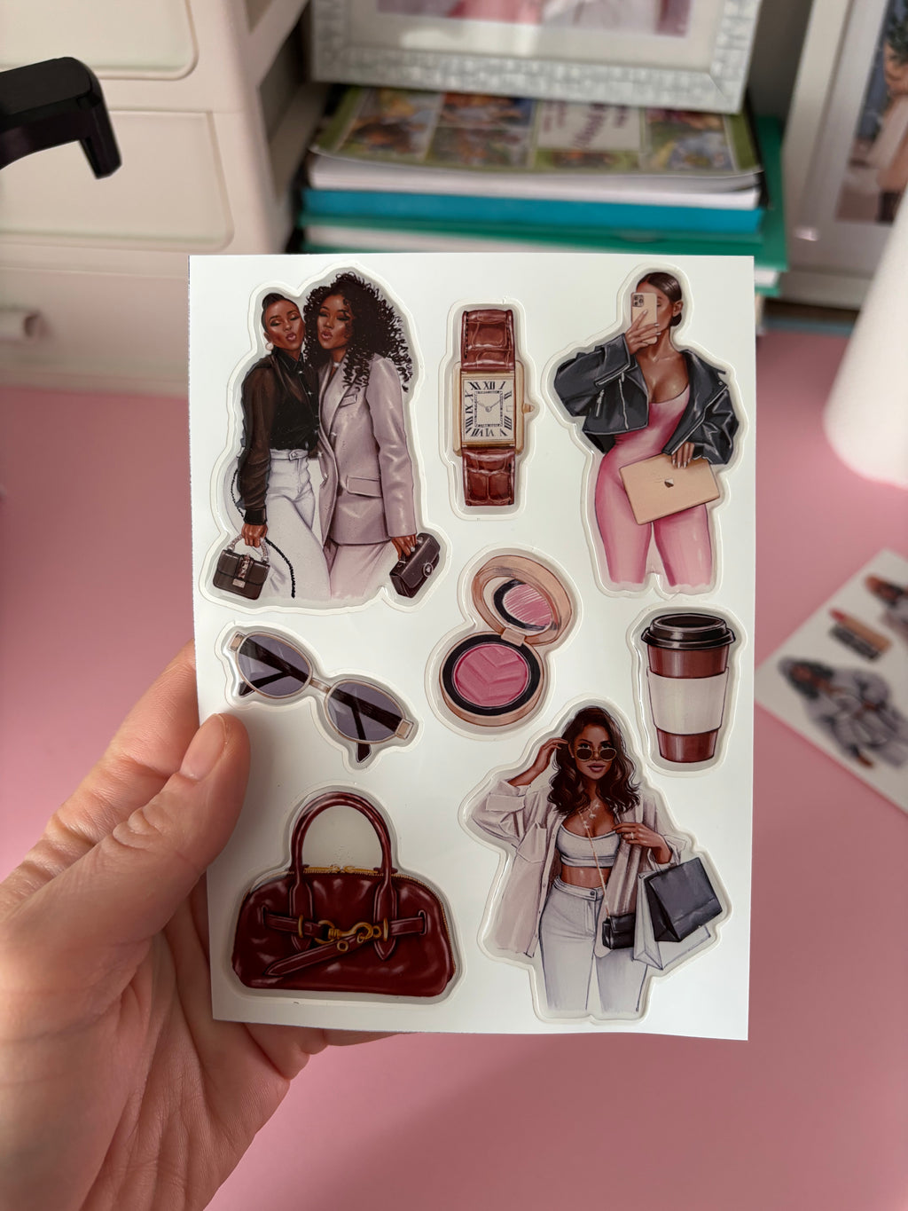 3D Stickers, 3D Stickers for Phone, iPad, MacBook, Stylish 3D Sticker Pack, 3D Stickers Set, Best Friend, African American Girl, Black Boss Girl