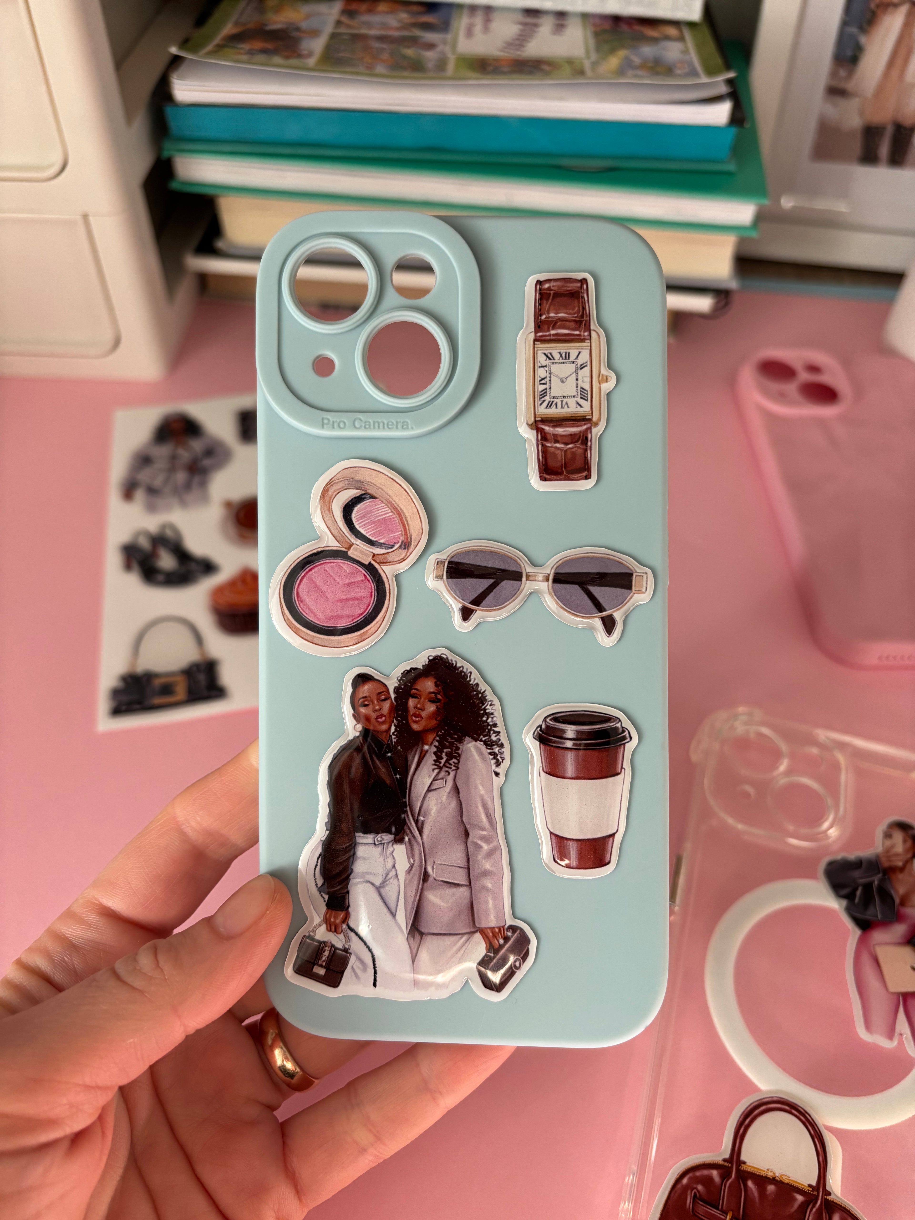 3D Stickers, 3D Stickers for Phone, iPad, MacBook, Stylish 3D Sticker Pack, 3D Stickers Set, Best Friend, African American Girl, Black Boss Girl