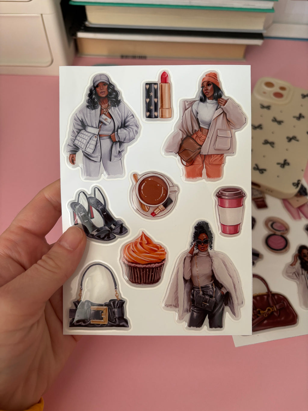 3D Stickers, 3D Stickers for Phone, iPad, MacBook, Stylish 3D Sticker Pack, 3D Stickers Set, African American, Black Boss Girl