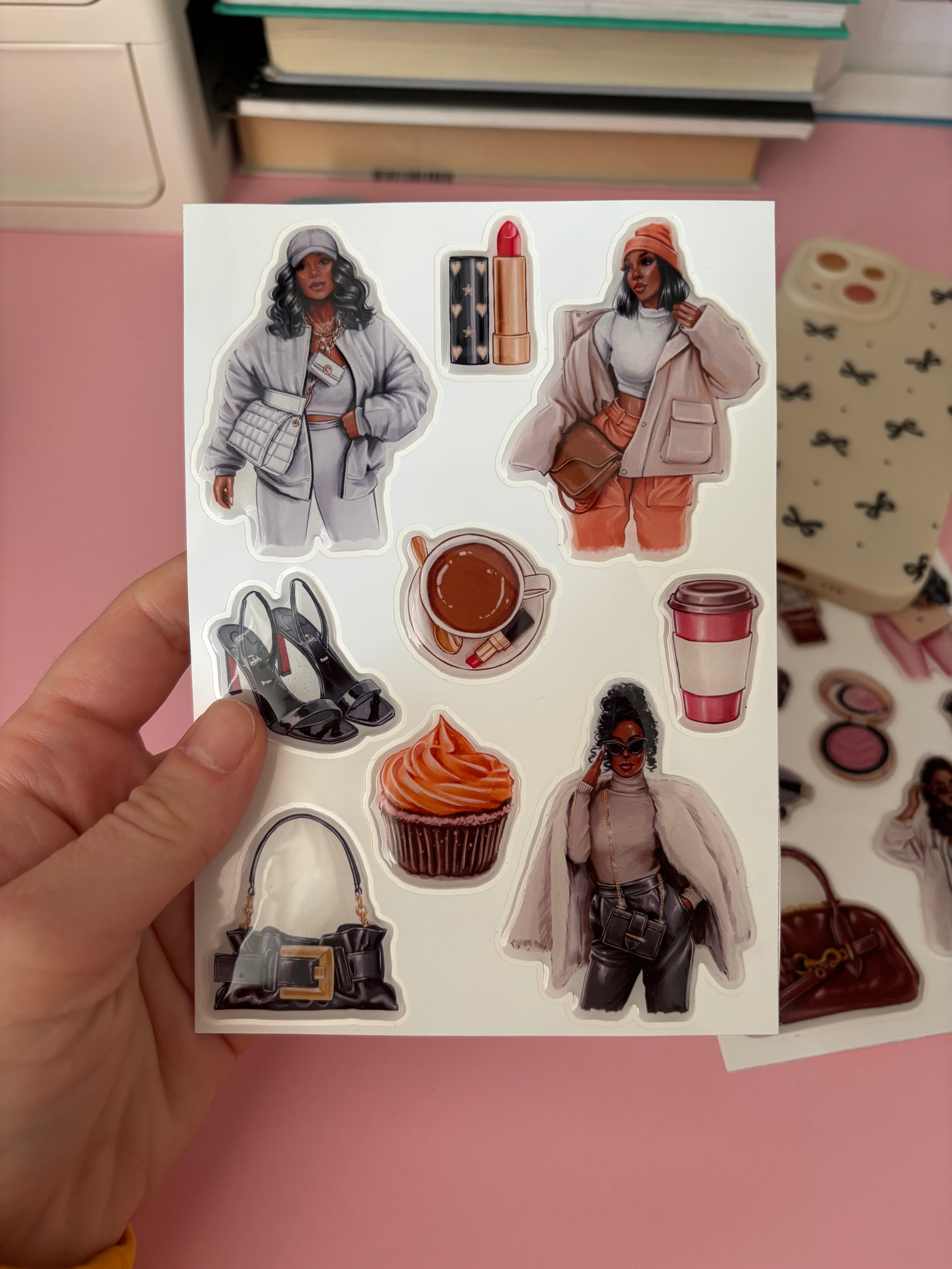 3D Stickers, 3D Stickers for Phone, iPad, MacBook, Stylish 3D Sticker Pack, 3D Stickers Set, African American, Black Boss Girl