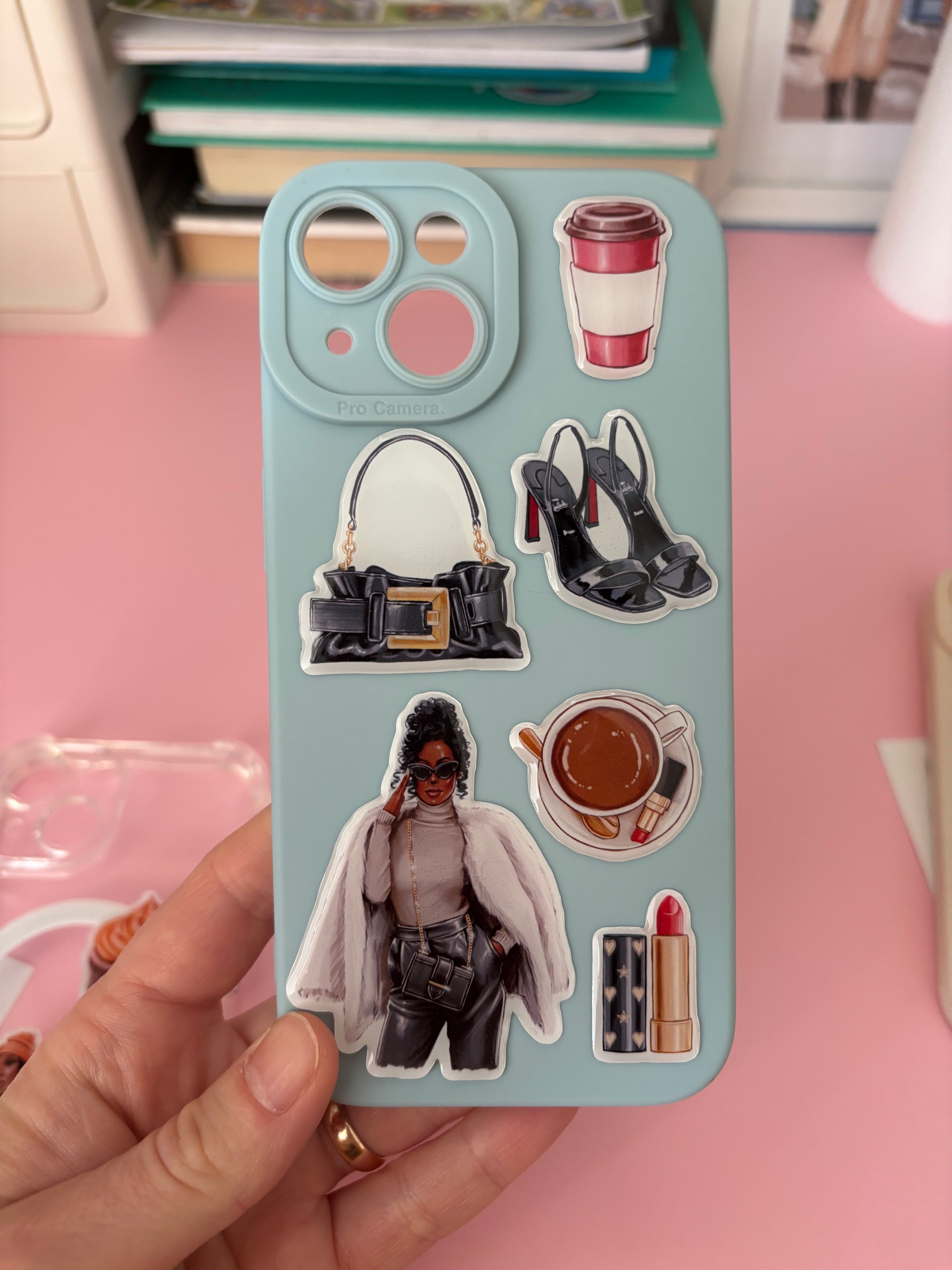 3D Stickers, 3D Stickers for Phone, iPad, MacBook, Stylish 3D Sticker Pack, 3D Stickers Set, African American, Black Boss Girl