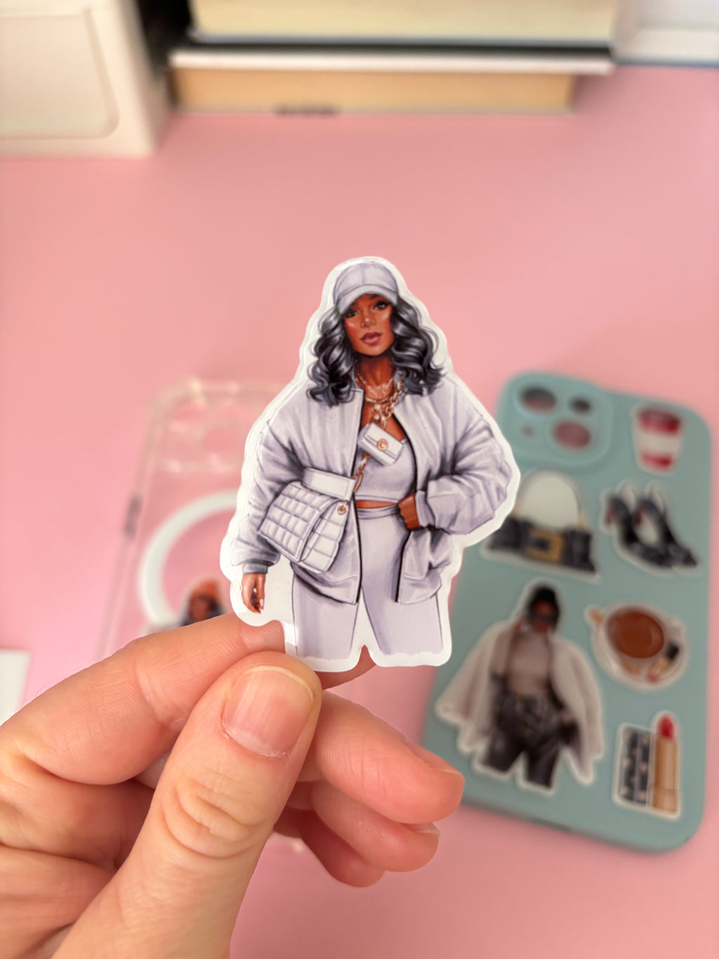 3D Stickers, 3D Stickers for Phone, iPad, MacBook, Stylish 3D Sticker Pack, 3D Stickers Set, African American, Black Boss Girl