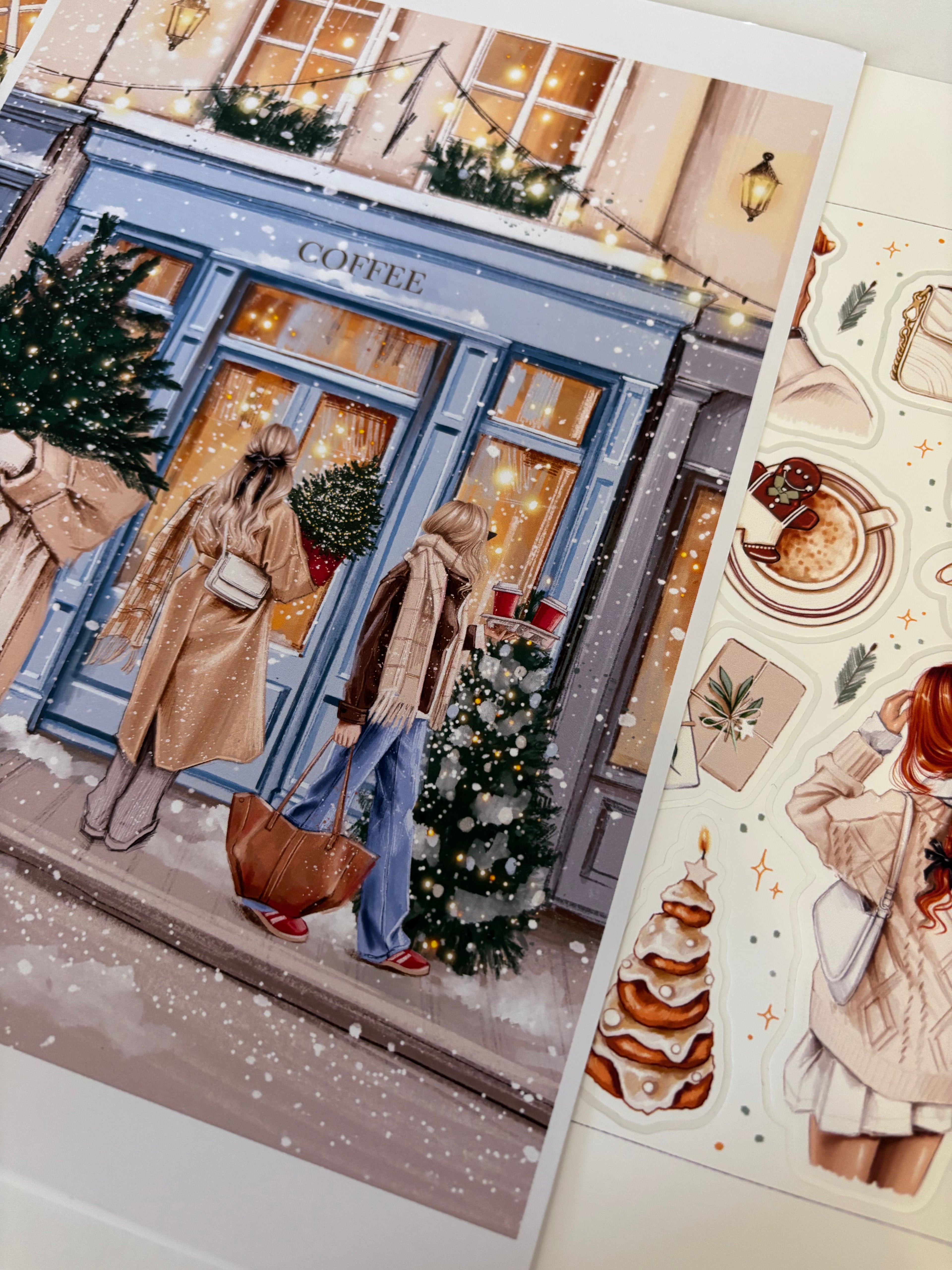 Christmas shopping A5 Print