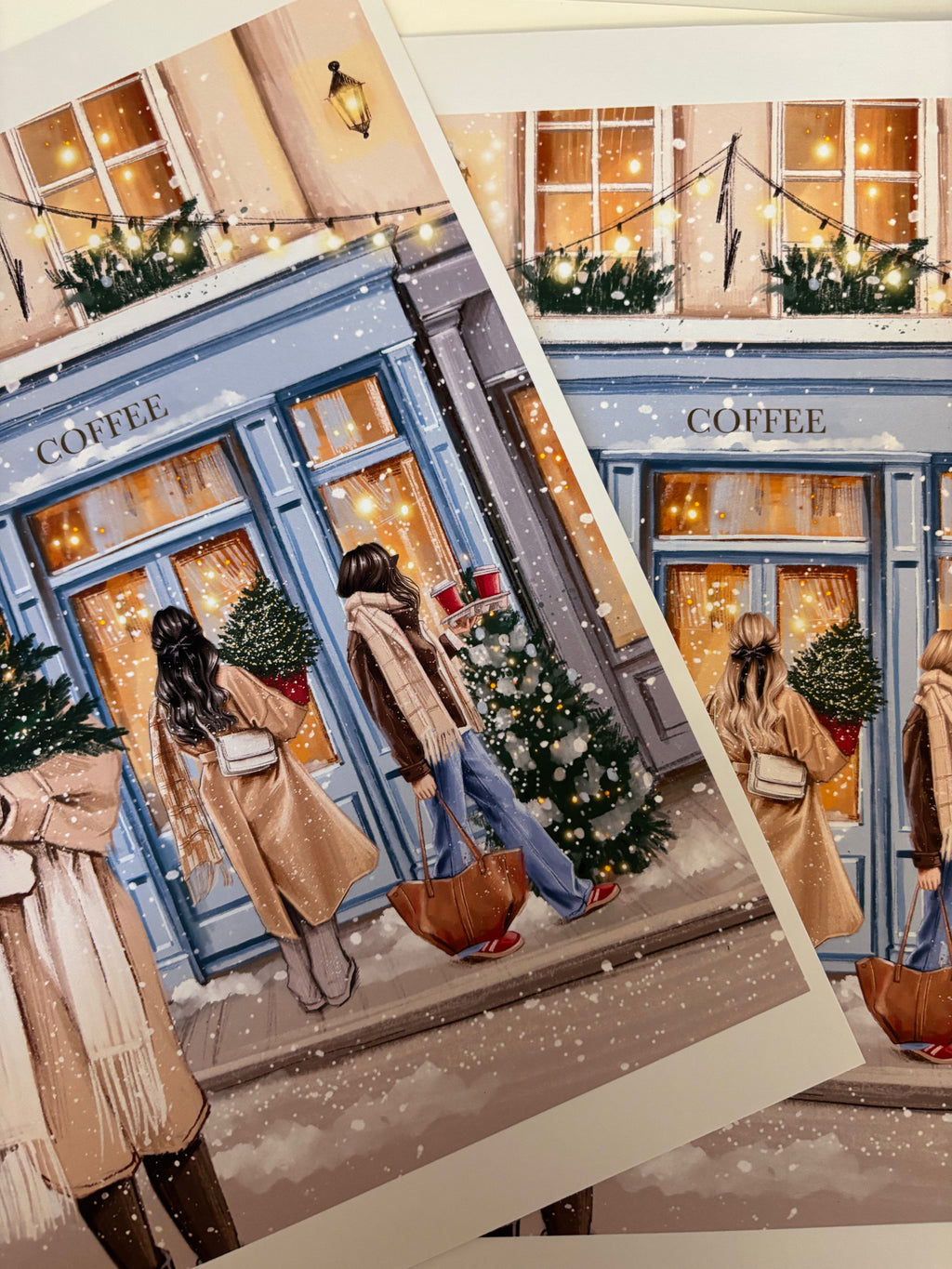 Christmas shopping A5 Print