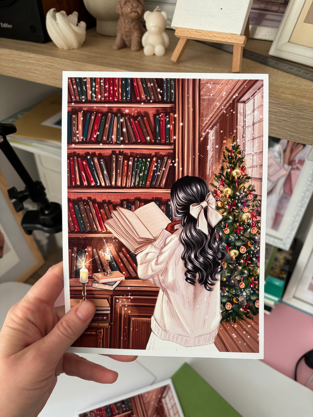Christmas Library A5 Print