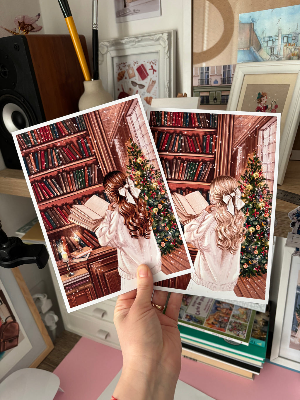 Christmas Library A5 Print