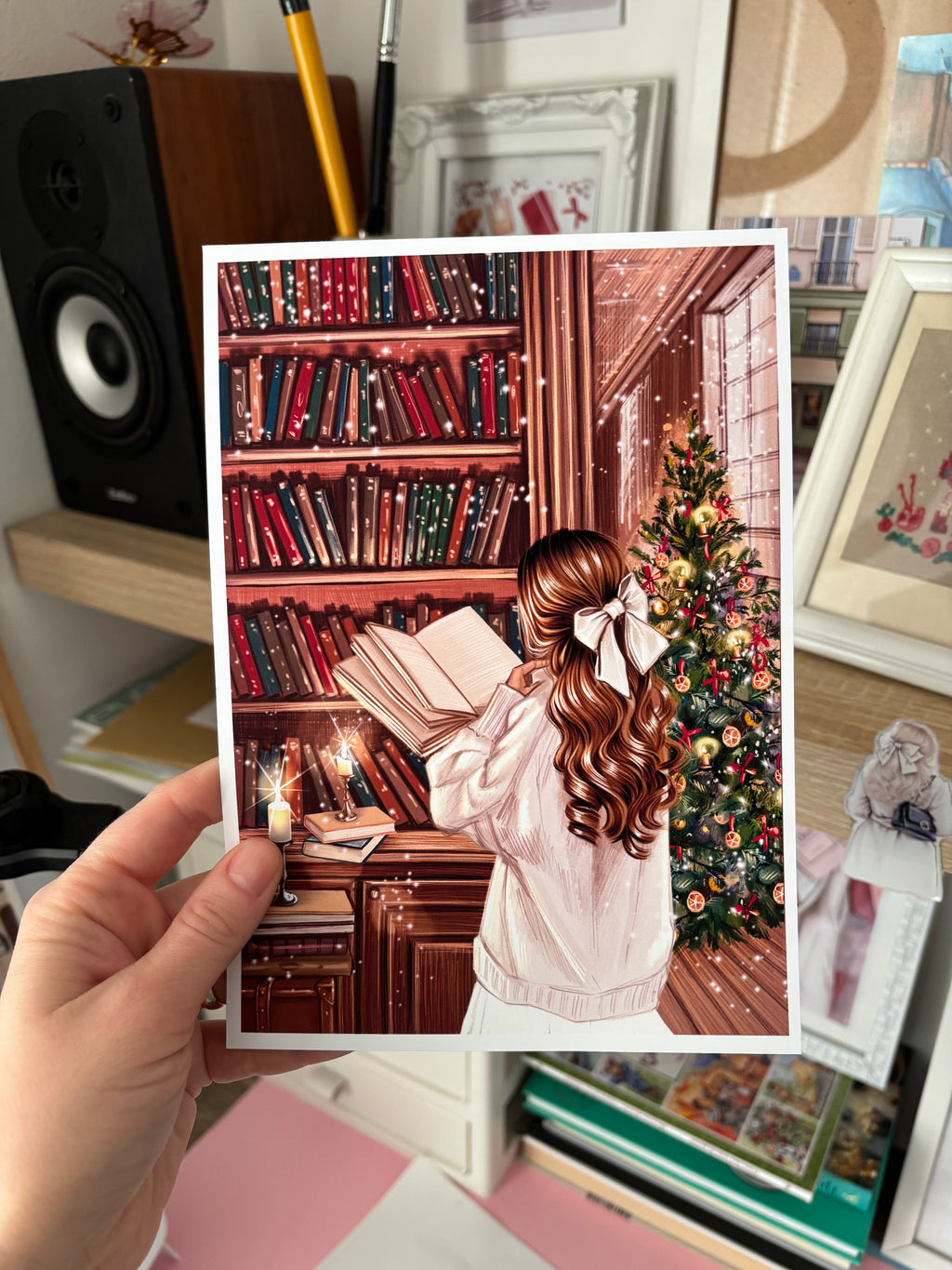Christmas Library A5 Print