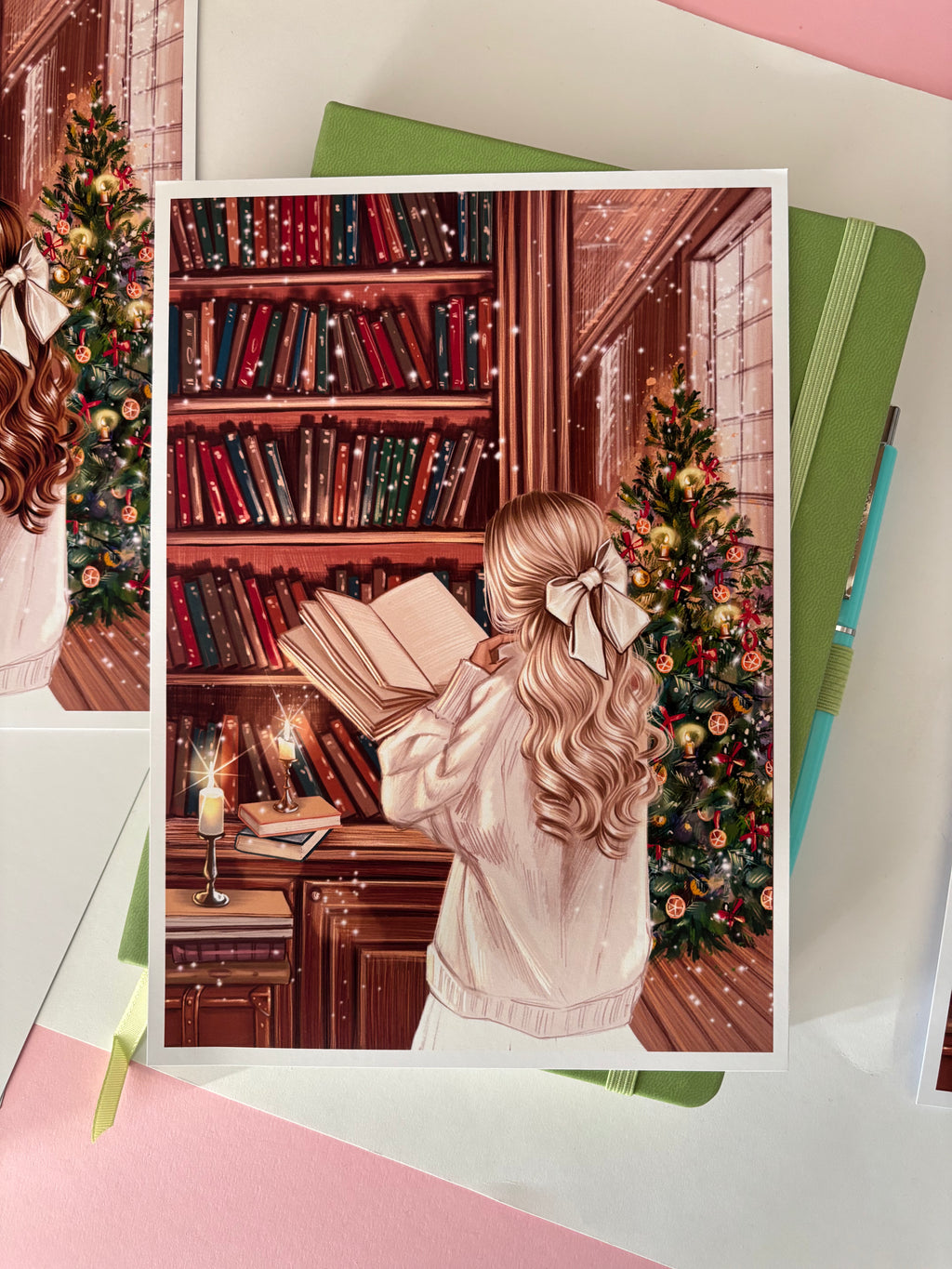Christmas Library A5 Print