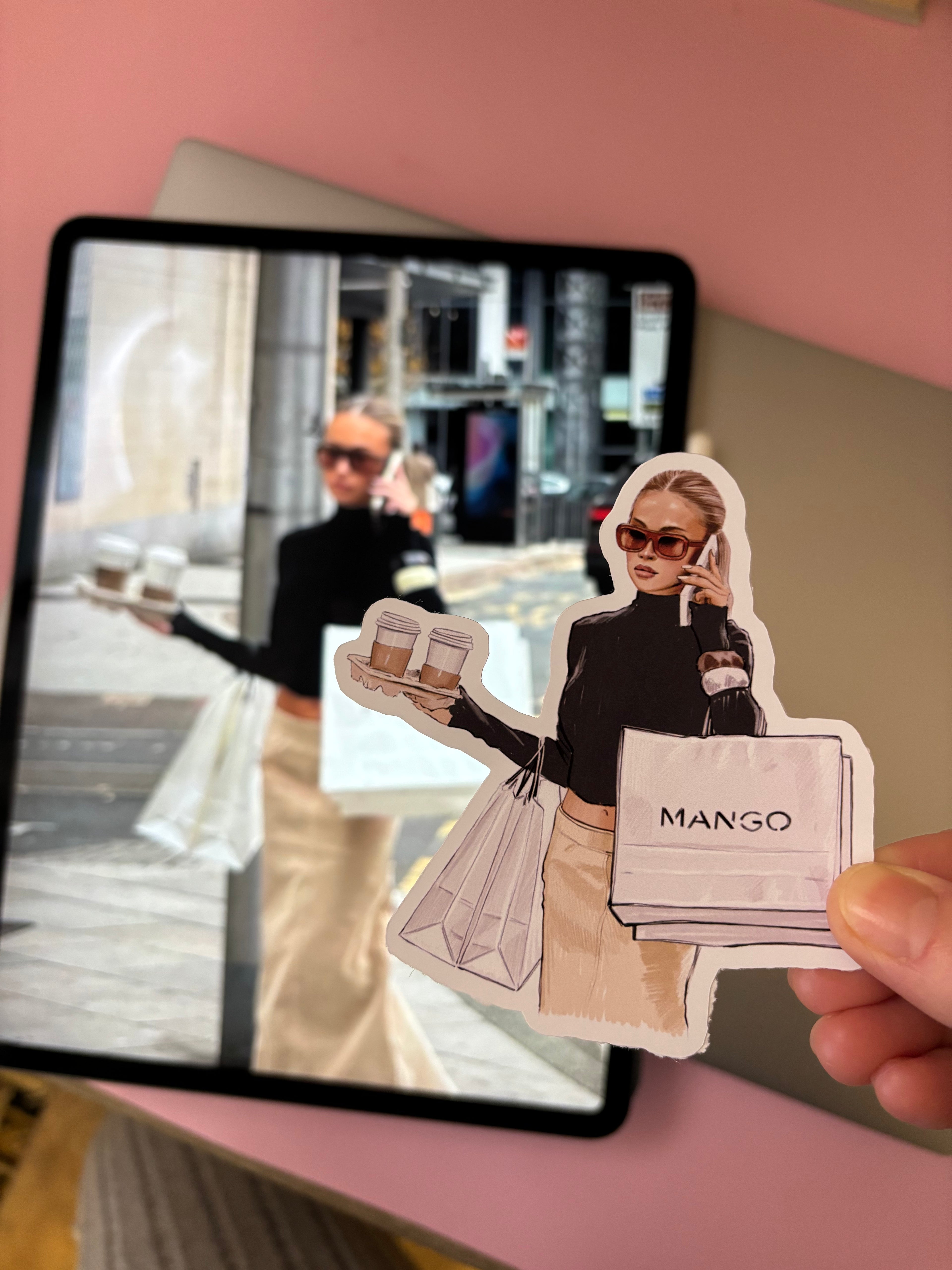 Custom Fashion Portrait from Photo | Die Cut Sticker Set | Chic Lifestyle Illustration | Personalized Gift