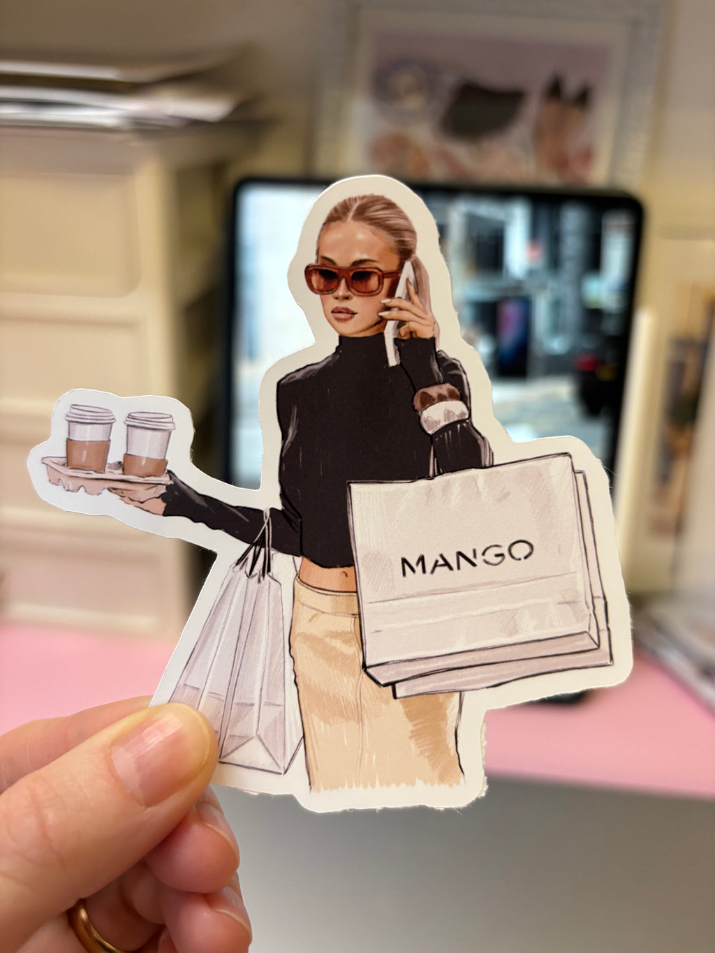 Custom Fashion Portrait from Photo | Die Cut Sticker Set | Chic Lifestyle Illustration | Personalized Gift