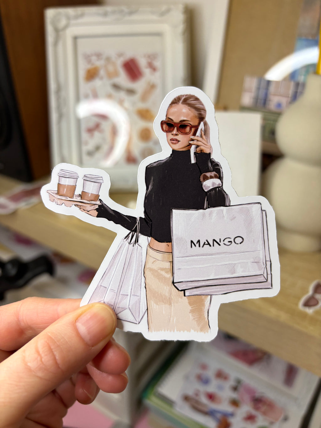 Custom Fashion Portrait from Photo | Die Cut Sticker Set | Chic Lifestyle Illustration | Personalized Gift