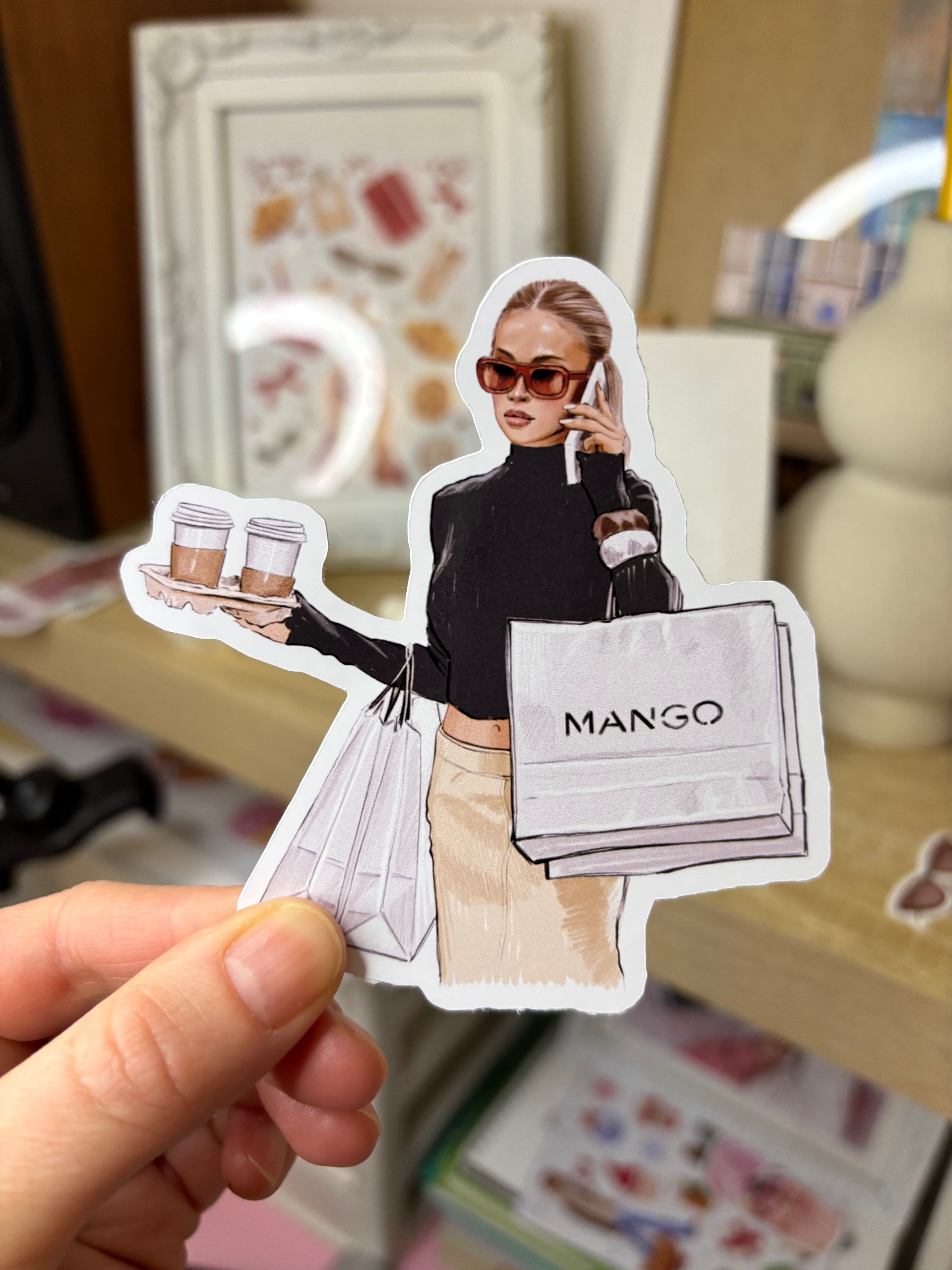 Custom Fashion Portrait from Photo | Die Cut Sticker Set | Chic Lifestyle Illustration | Personalized Gift