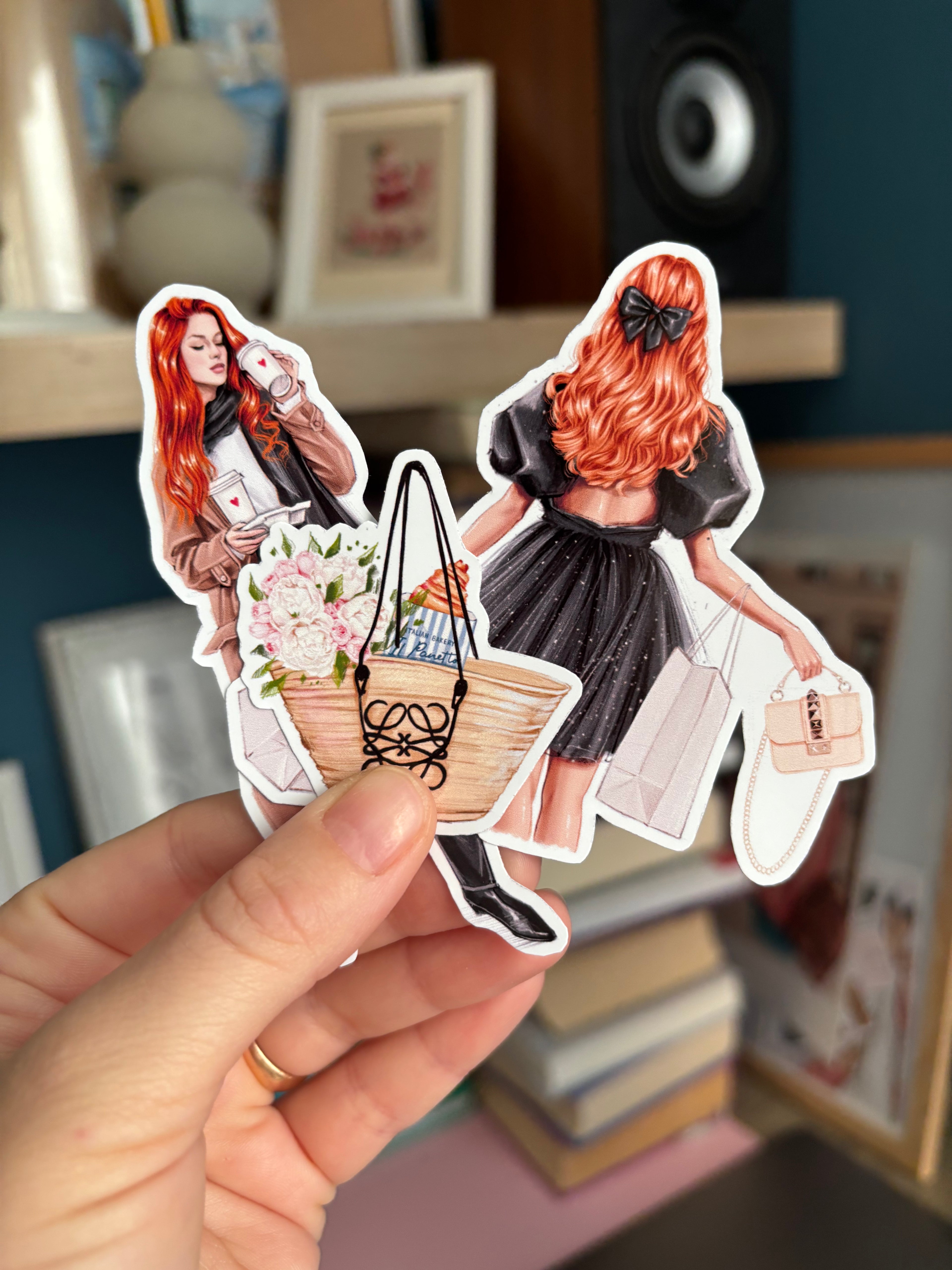 Parisian Chic Fashion Art Set - A5 Art Print & Sticker Collection
