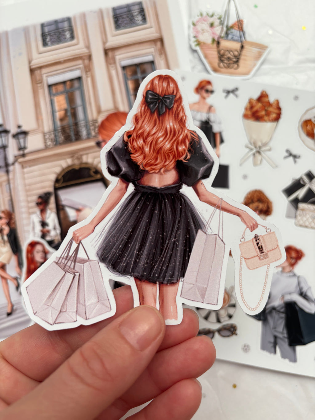 Parisian Chic Fashion Art Set - A5 Art Print & Sticker Collection