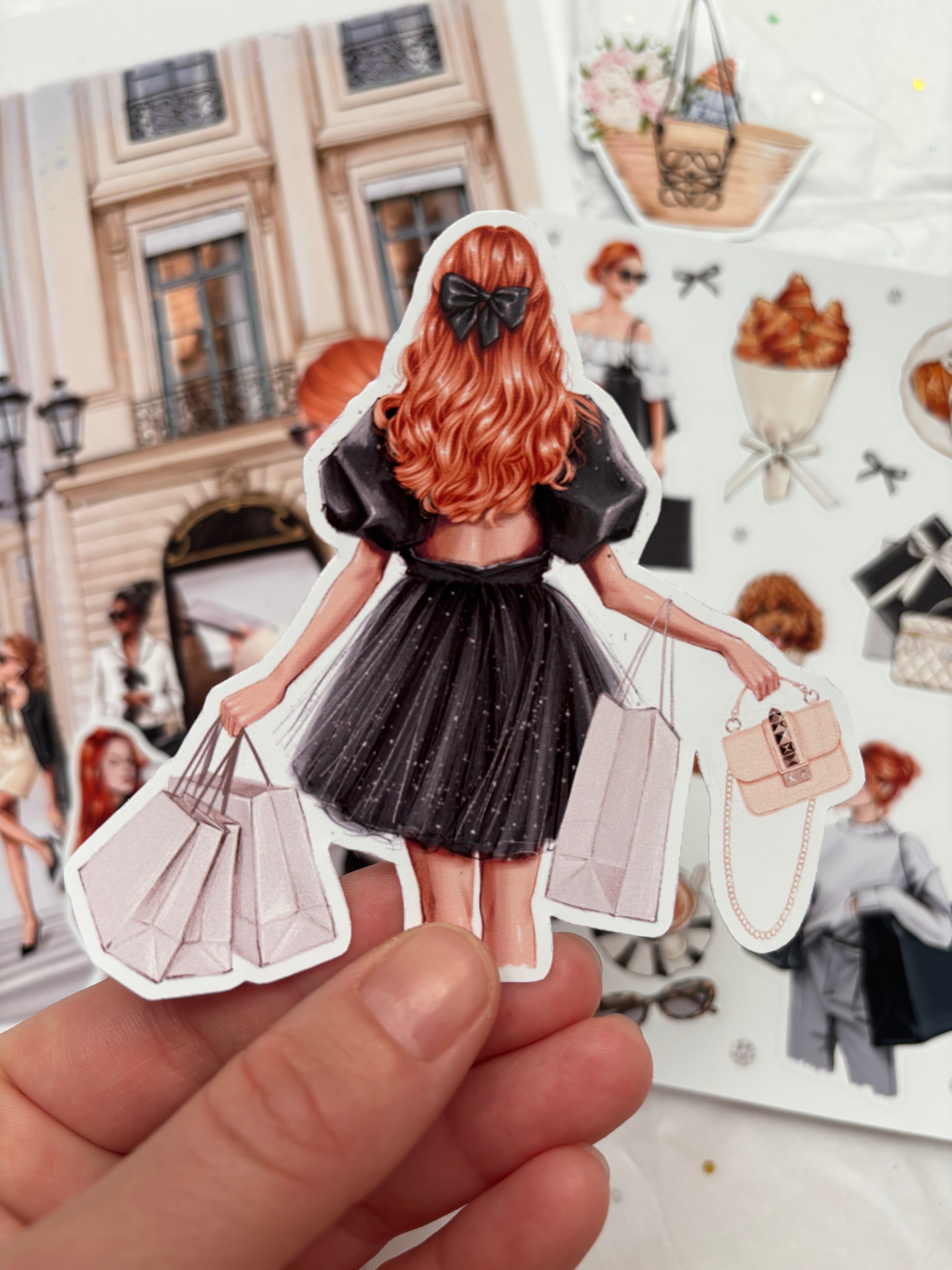 Parisian Chic Fashion Art Set - A5 Art Print & Sticker Collection