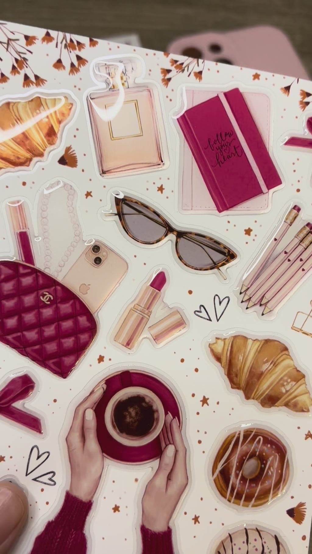 3D Stickers, 3D Stickers for Phone, iPad, MacBook, Stylish 3D Sticker Pack, 3D Stickers Set, Red Accessories