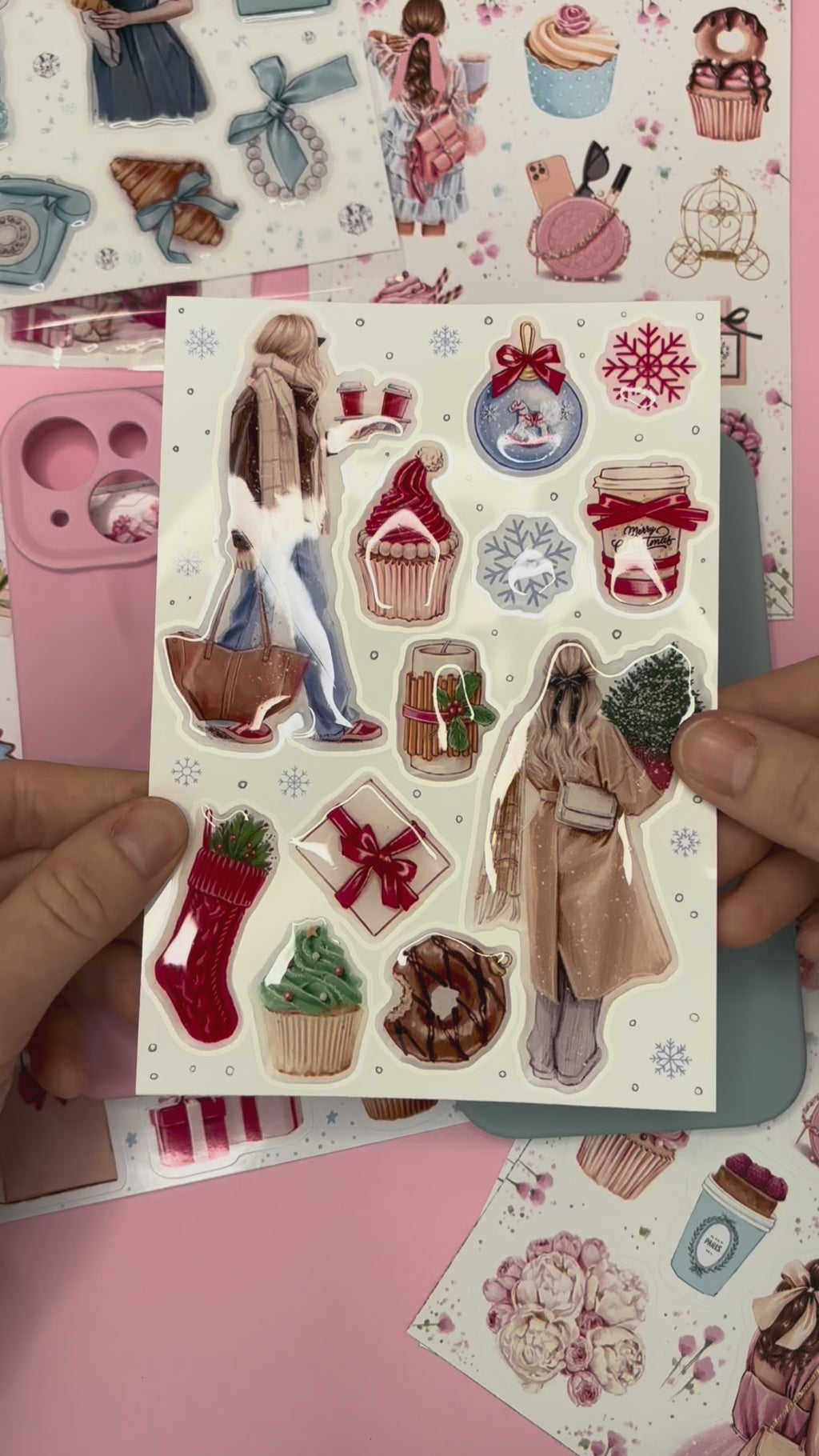 3D Stickers, 3D Stickers for Phone, iPad, MacBook, Stylish 3D Sticker Pack, 3D Stickers Set, Christmas Gifts, Winter Holiday