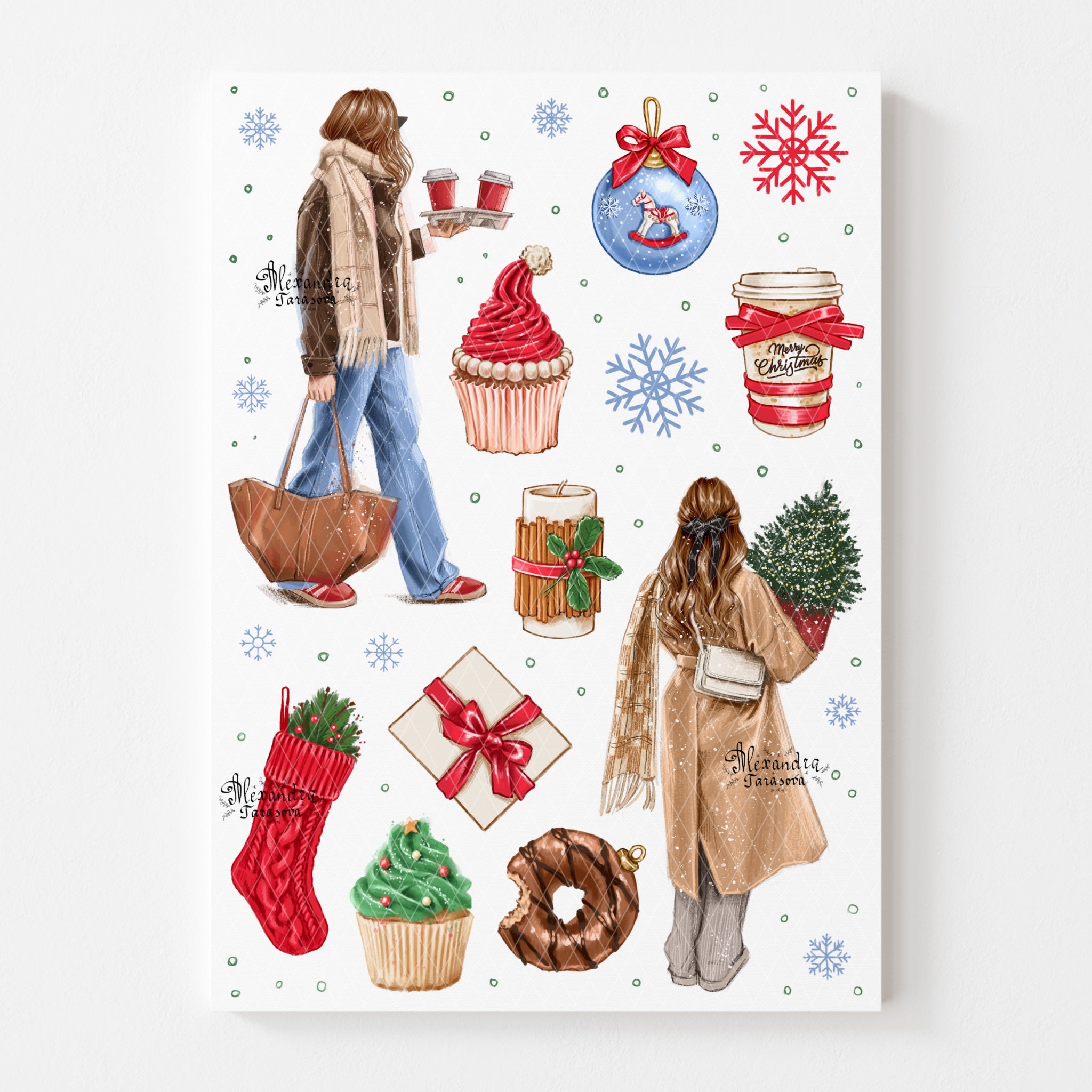 3D Stickers, 3D Stickers for Phone, iPad, MacBook, Stylish 3D Sticker Pack, 3D Stickers Set, Christmas Gifts, Winter Holiday