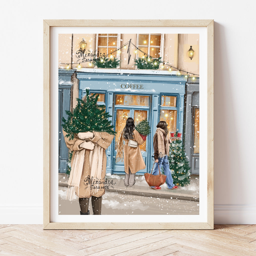 Christmas shopping A5 Print