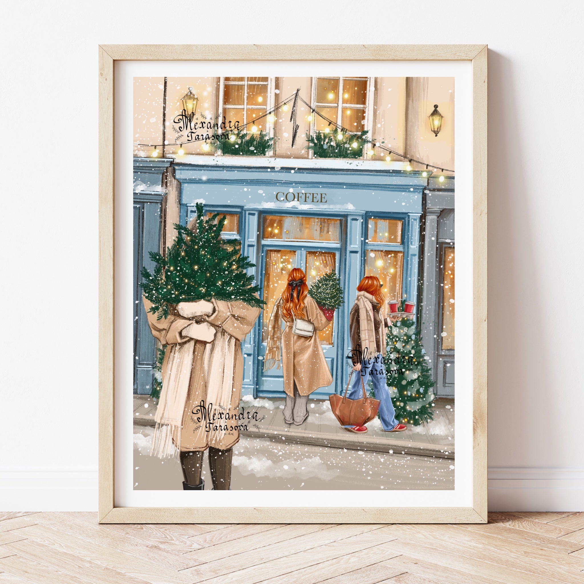 Christmas shopping A5 Print