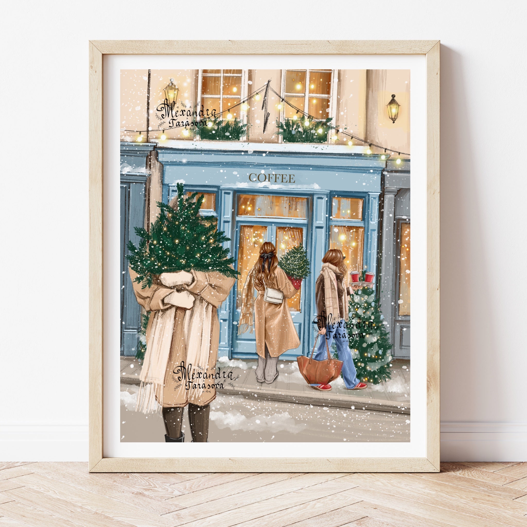 Christmas shopping A5 Print