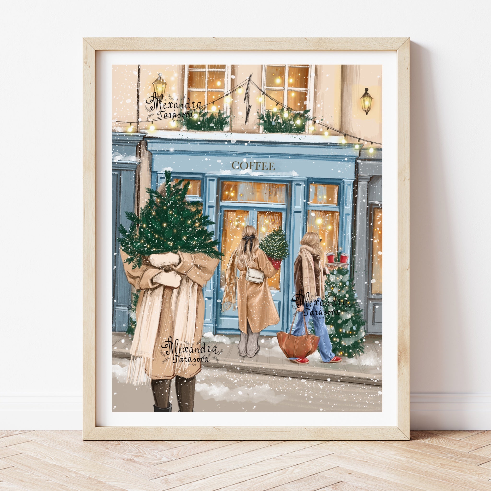 Christmas shopping A5 Print