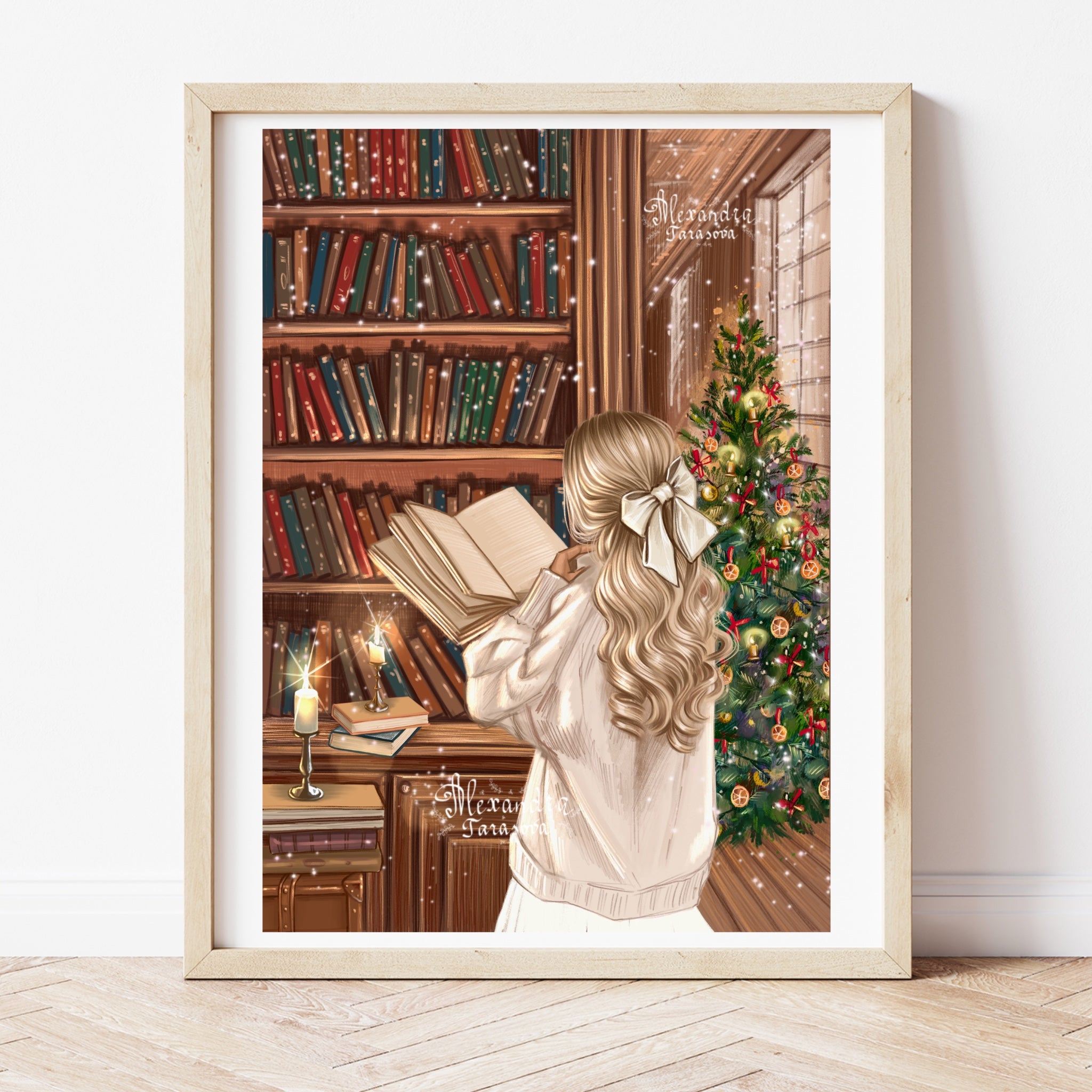 Christmas Library A5 Print