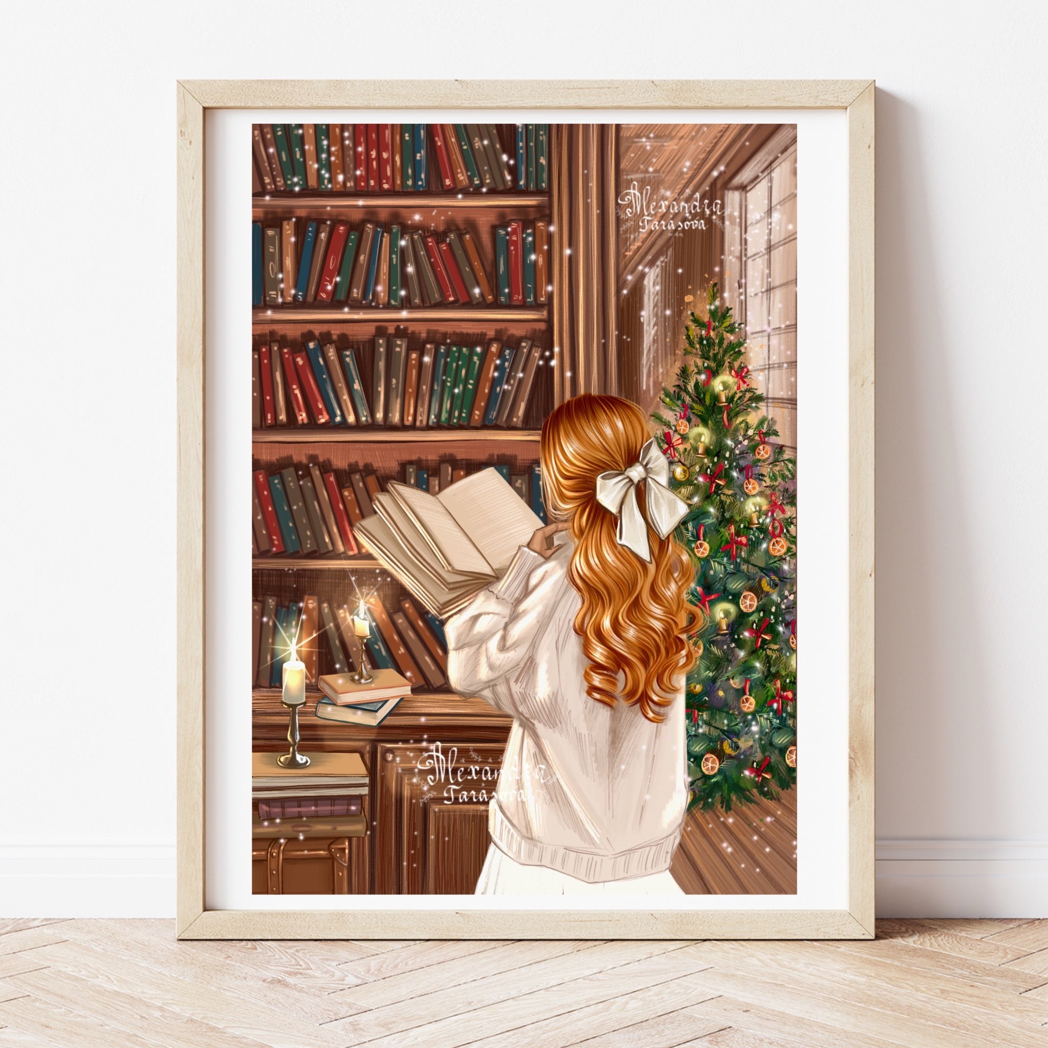 Christmas Library A5 Print