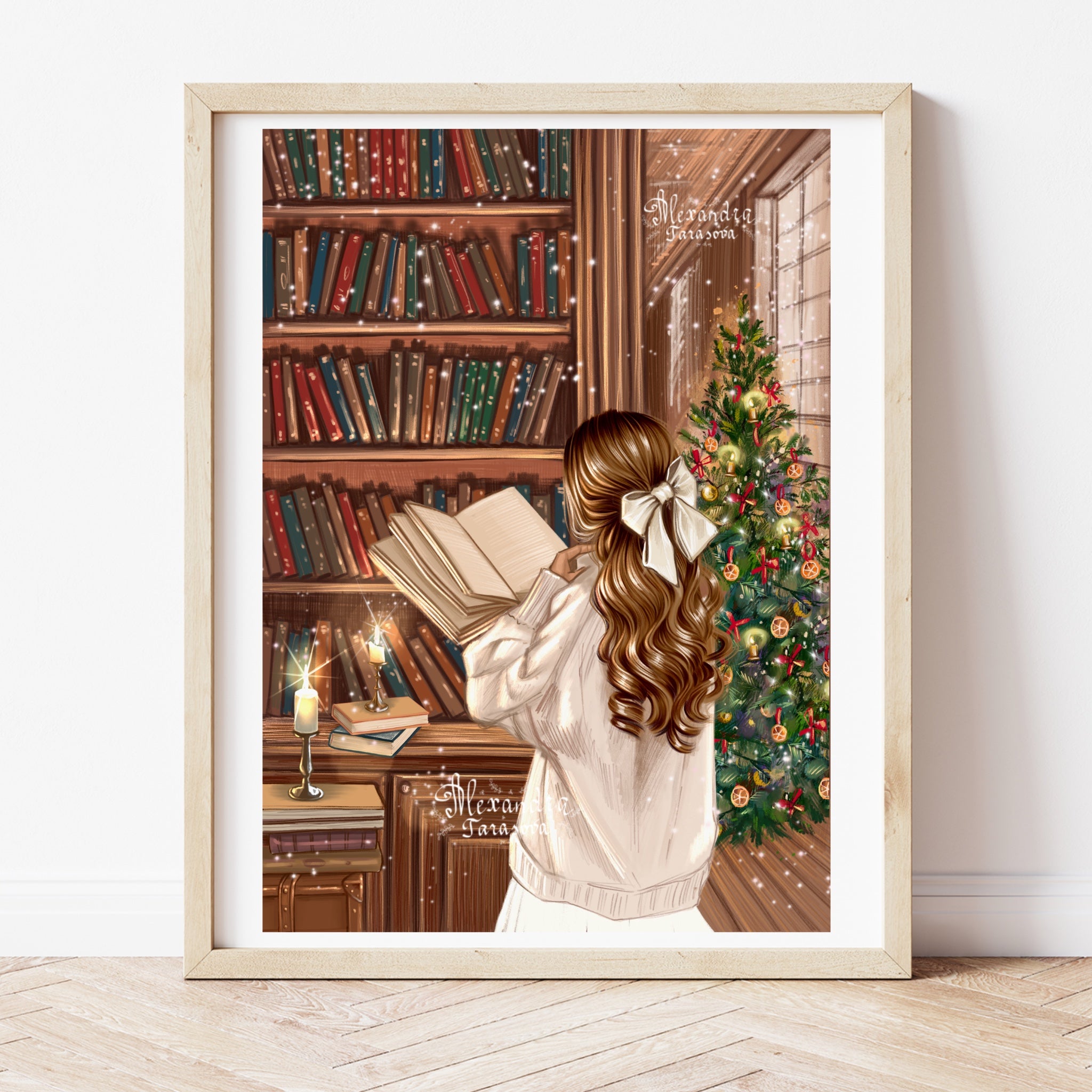 Christmas Library A5 Print