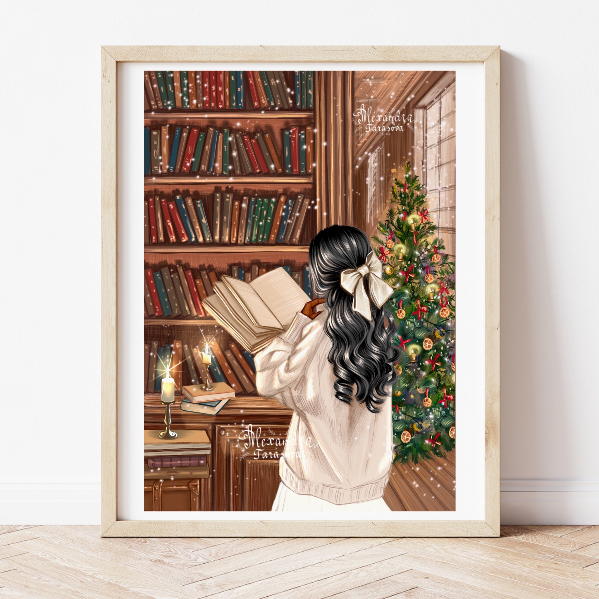 Christmas Library A5 Print