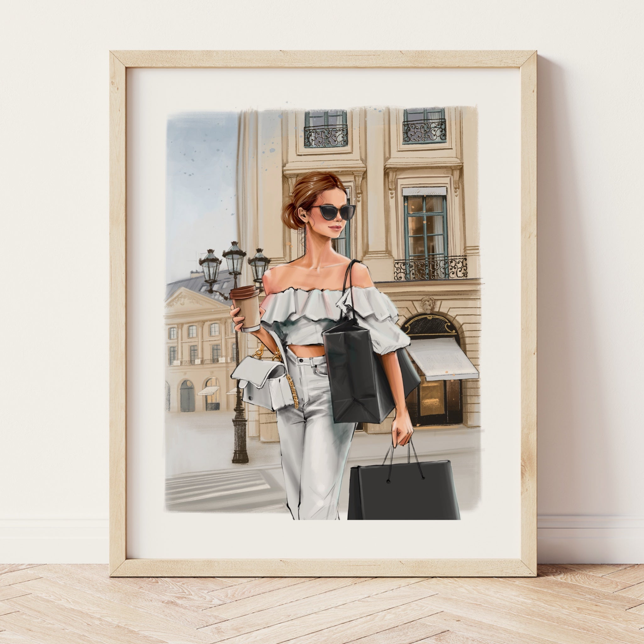 Paris Shopping A5 Print