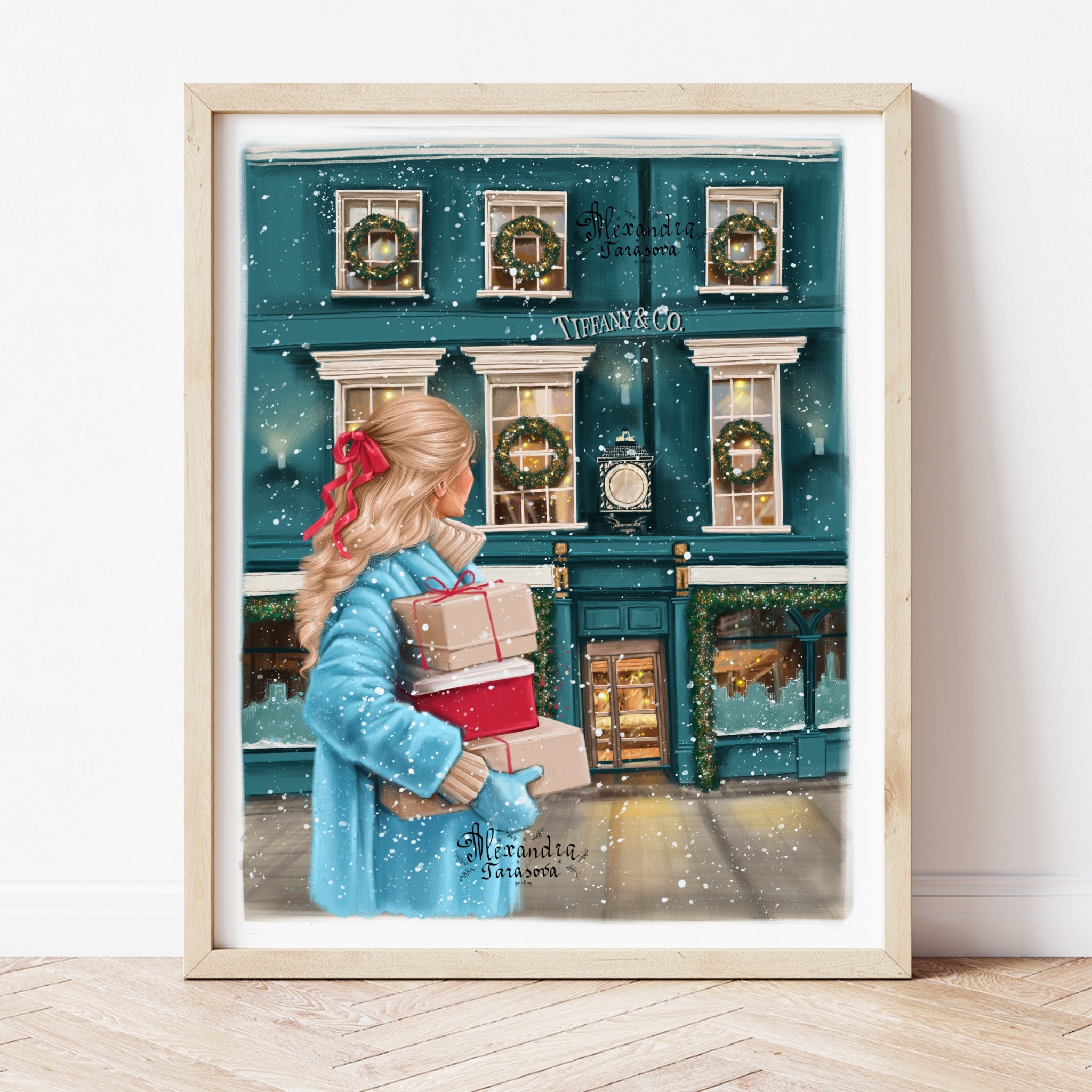 Christmas Gifts Print Digital Download Printable Art Wall Home Decor Fashion Girl