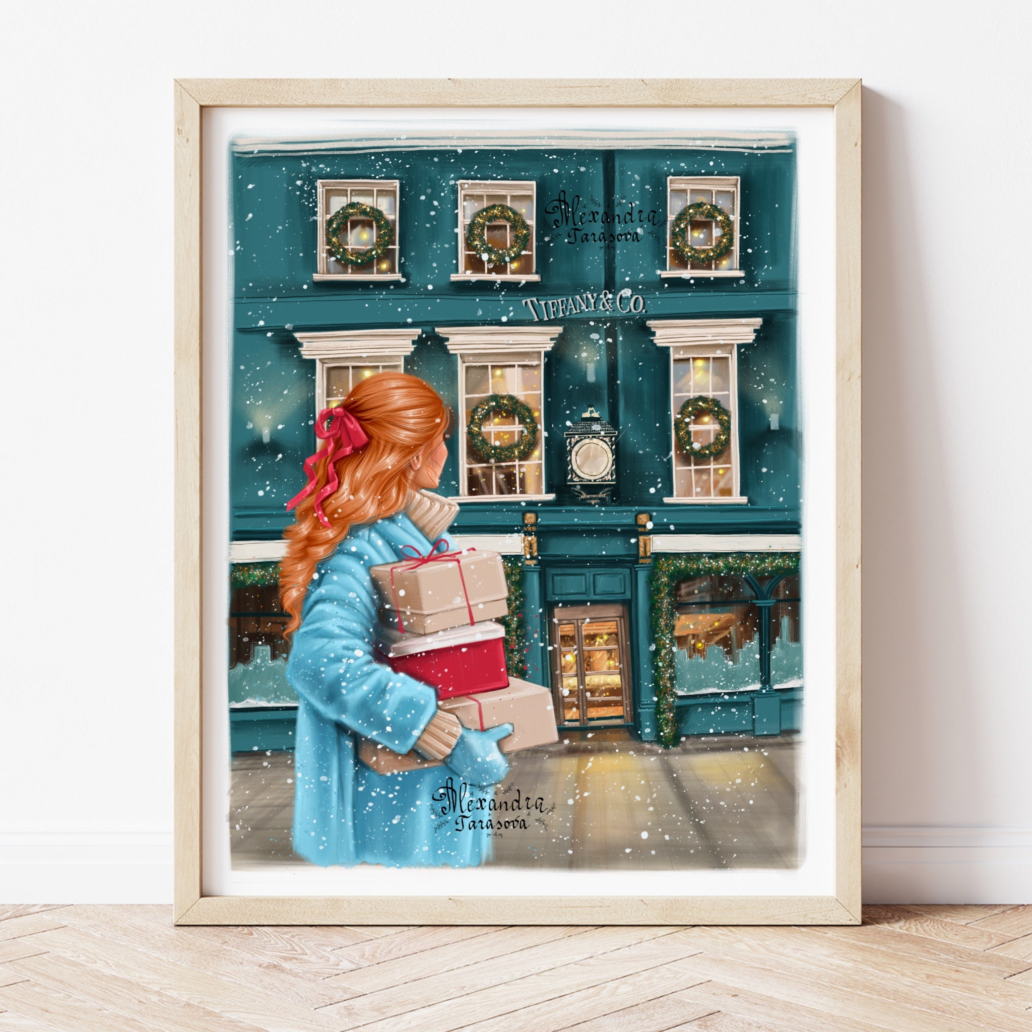Christmas Gifts Print Digital Download Printable Art Wall Home Decor Fashion Girl
