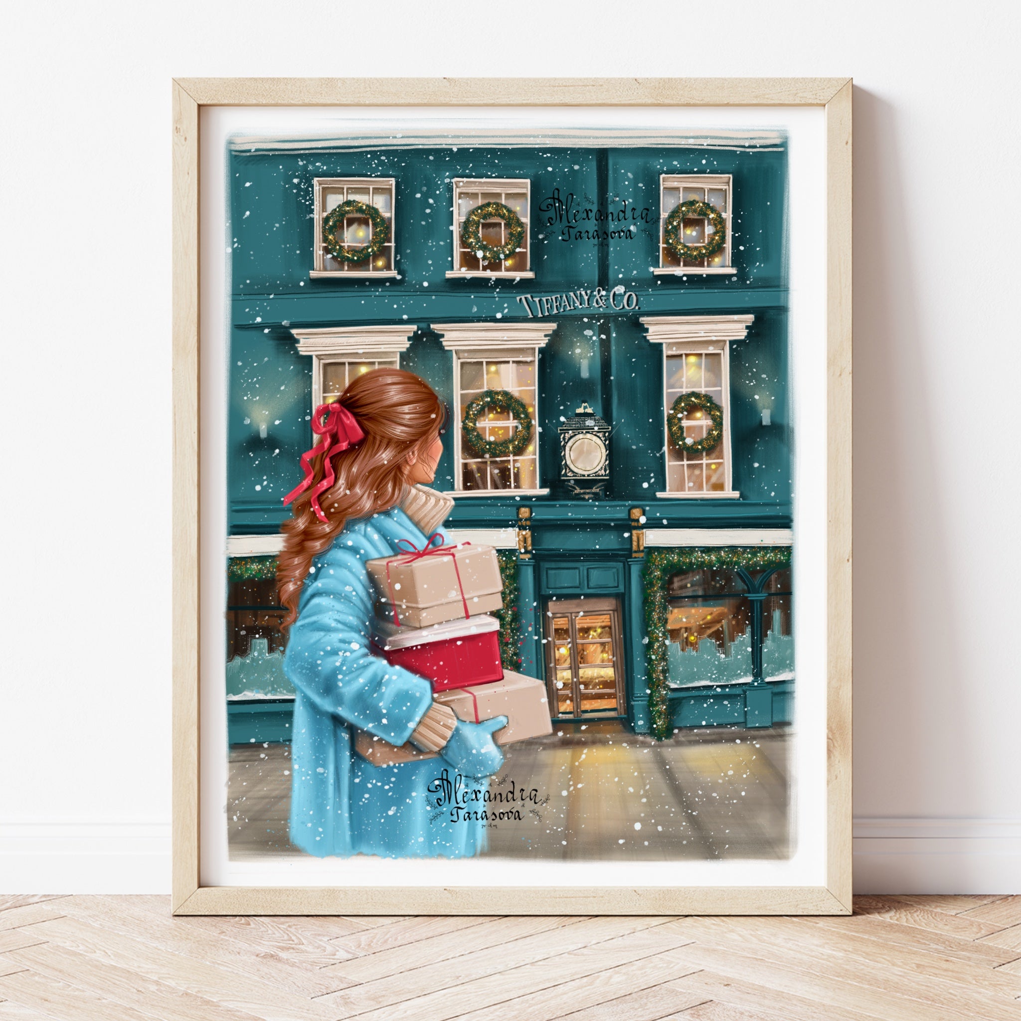 Christmas Gifts Print Digital Download Printable Art Wall Home Decor Fashion Girl