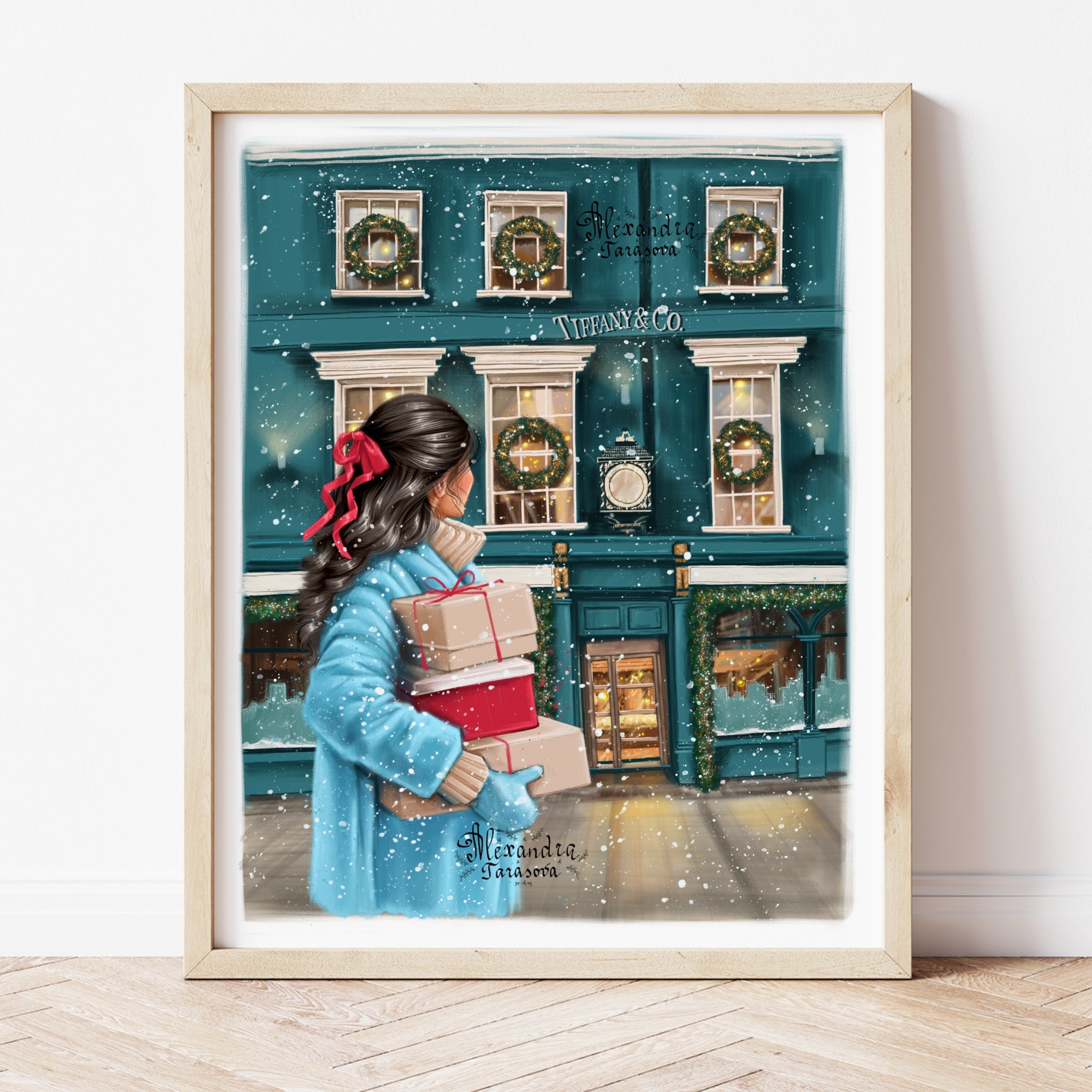 Christmas Gifts Print Digital Download Printable Art Wall Home Decor Fashion Girl