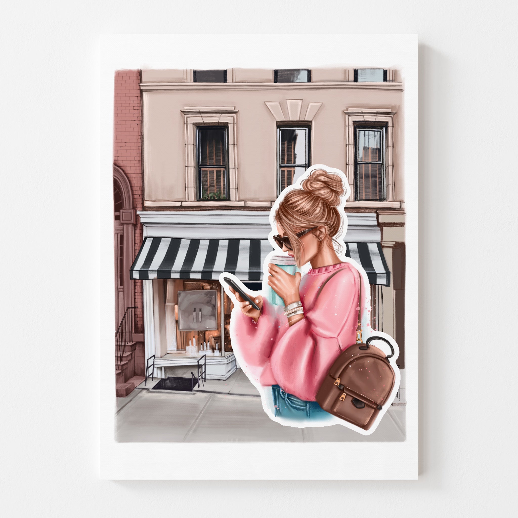 Sticker Sheet - Girl with Coffee | stickers for your planner
